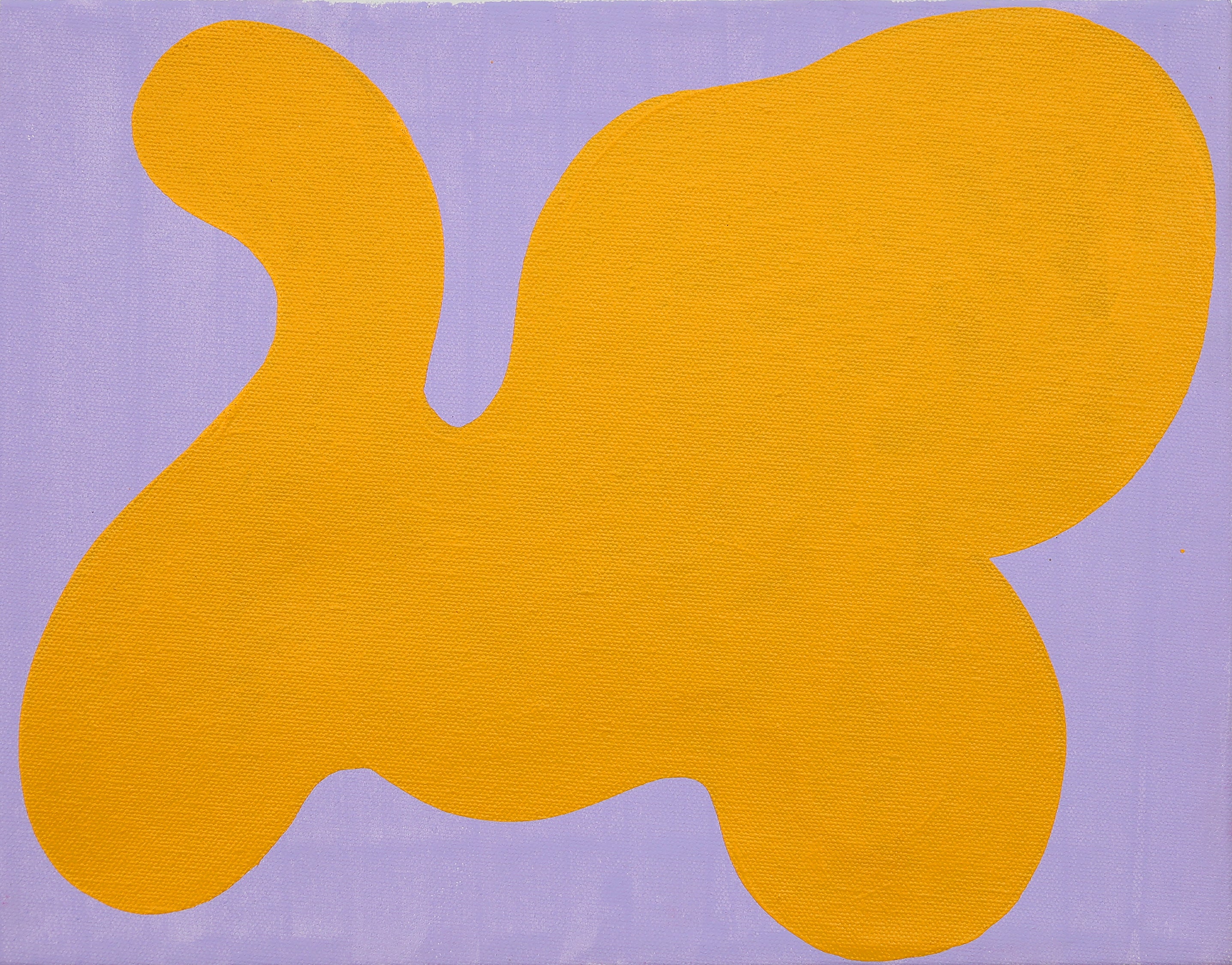 Abstract 'ORANGE AMOEBA 2' - Acrylic and Gouache on Canvas Gocha Tsinadze