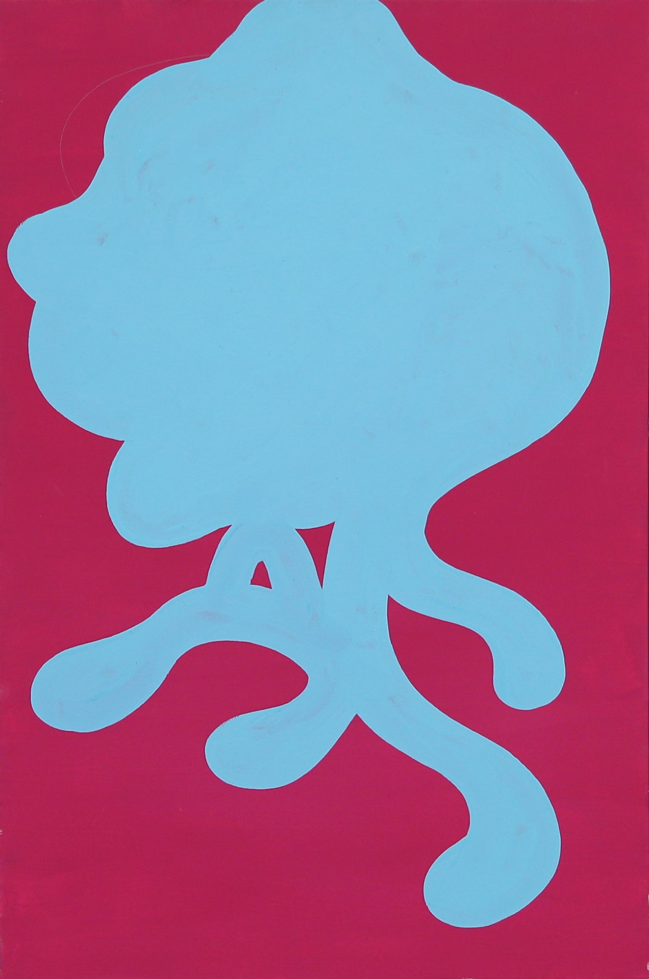 Abstract Gouache 'TRUSTY SQUID' - Acrylic and Gouache on Canvas Gocha Tsinadze