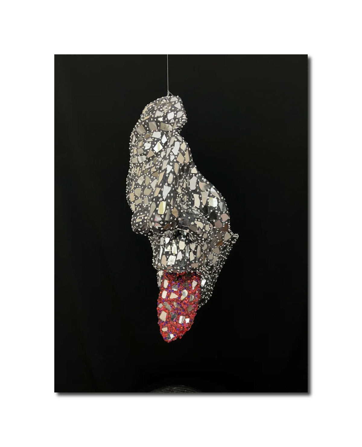 Figurative Mixed Media Mosaic Sculpture " The Pill Taker " Andru Fijalkowski