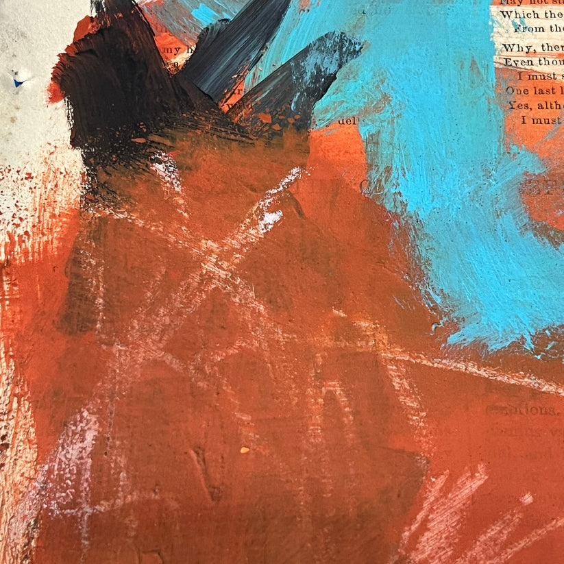Abstract Mixed Media Painting '1861 PAPER SIGNED #14' - Original Mixed Media Abstract Art Painting Sam Lewis