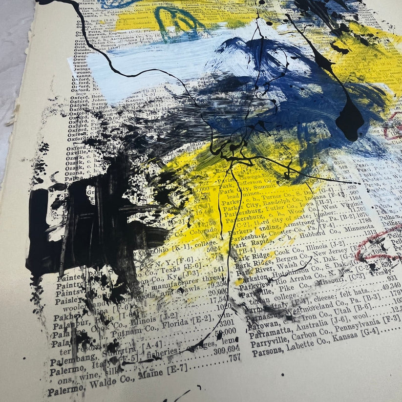 Abstract Mixed Media Painting 'WANDERLUST SERIES #20' - Original Mixed Media Abstract Art Painting Sam Lewis