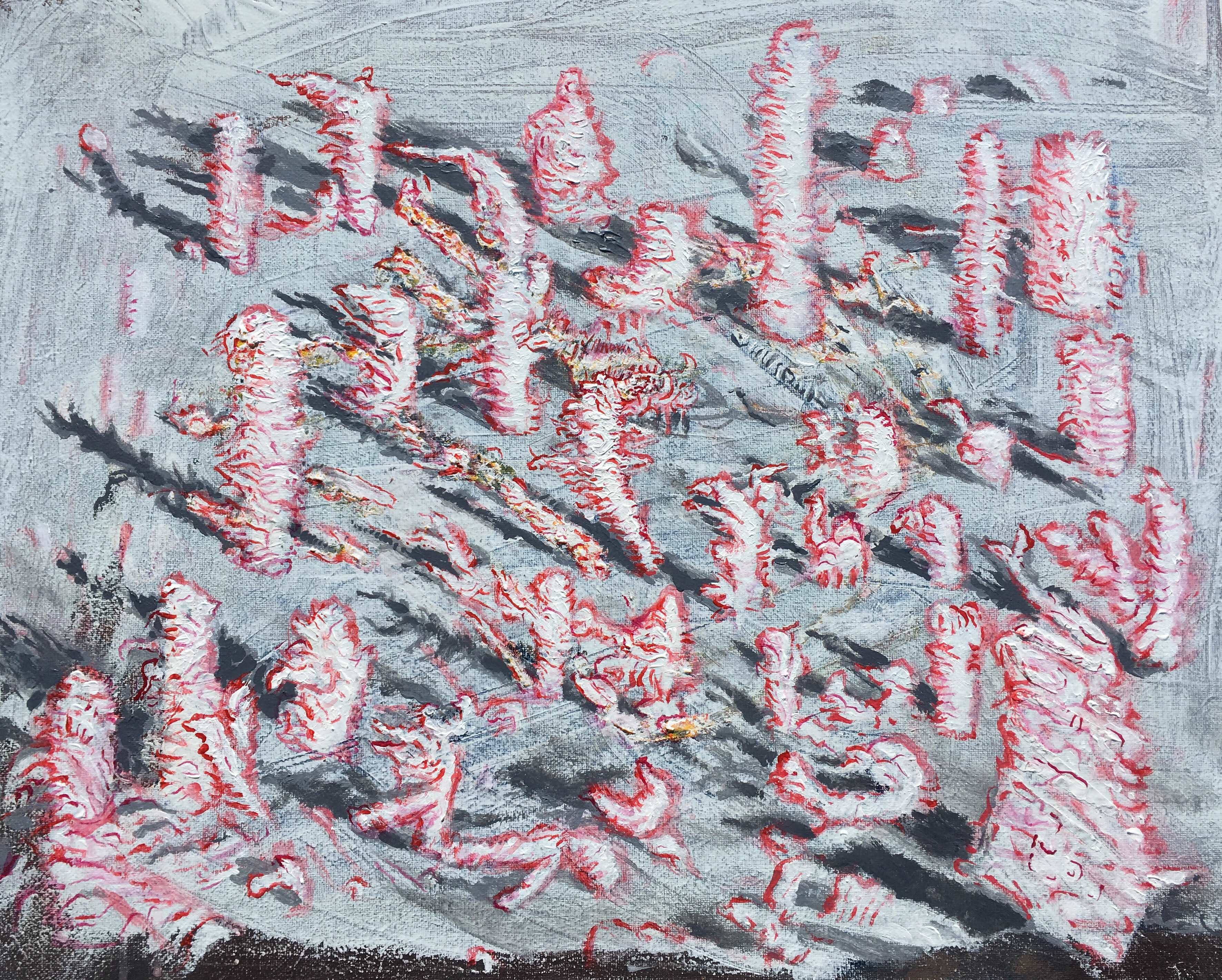 Acrylic Contemporary Landscape Painting Psychedelic Surrealism 'ABSTRACT NATURAL FORMS' - Acrylic on Canvas Andrew Abbott