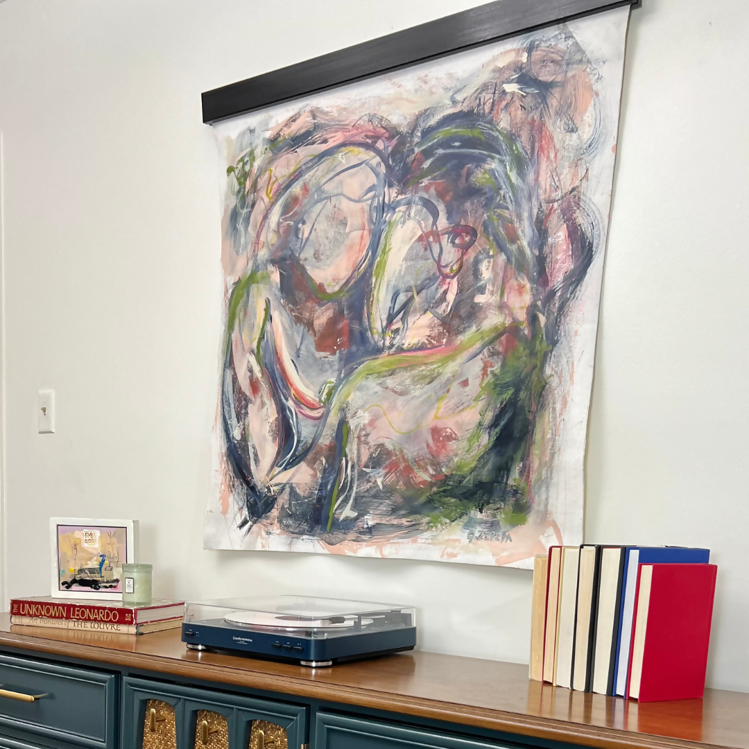 Abstract Acrylic Art Contemporary Figurative Painting I've Been Thinking About it All Day Jillian Zepeda
