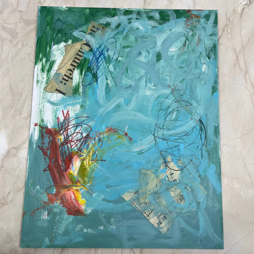 Abstract Mixed Media Painting 'BITTER EMPHASIS' - Mixed Media Abstract Art Painting Sam Lewis