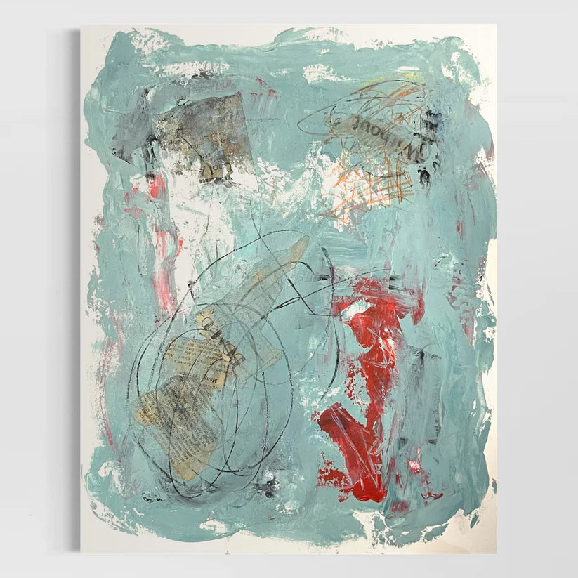 Abstract Mixed Media Painting 'BOARD WITHOUT' - Mixed Media Abstract Art Painting Sam Lewis