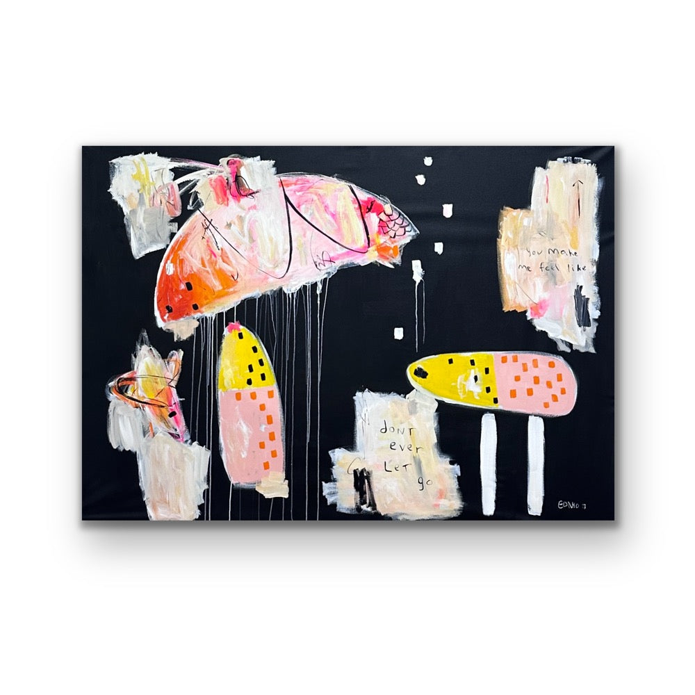 Abstract Acrylic Contemporary Painting 'DON'T EVER LET GO | SEARCHING FOR LIFE' Megan Gonyo