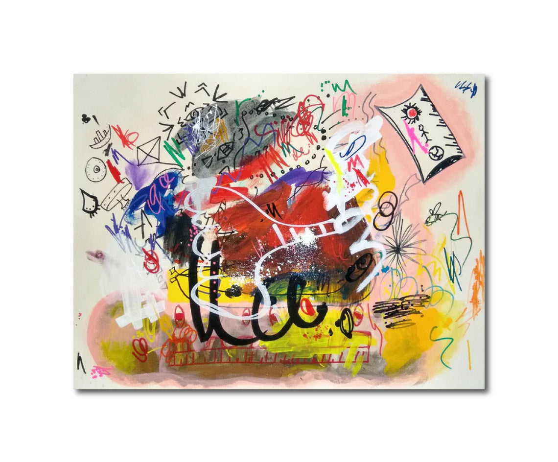 Acrylic Painting 'HIGHLY CAFFEINATED' - Acrylic on Canvas Sheet Debra Lapatina