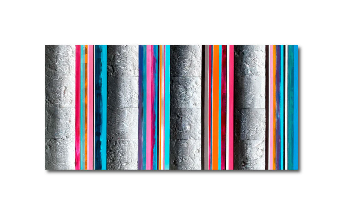 Abstract Acrylic Geometric Painting 'INFINITY 9309' - Acrylic Tiles on Wooden Board Brigitte Puschmann