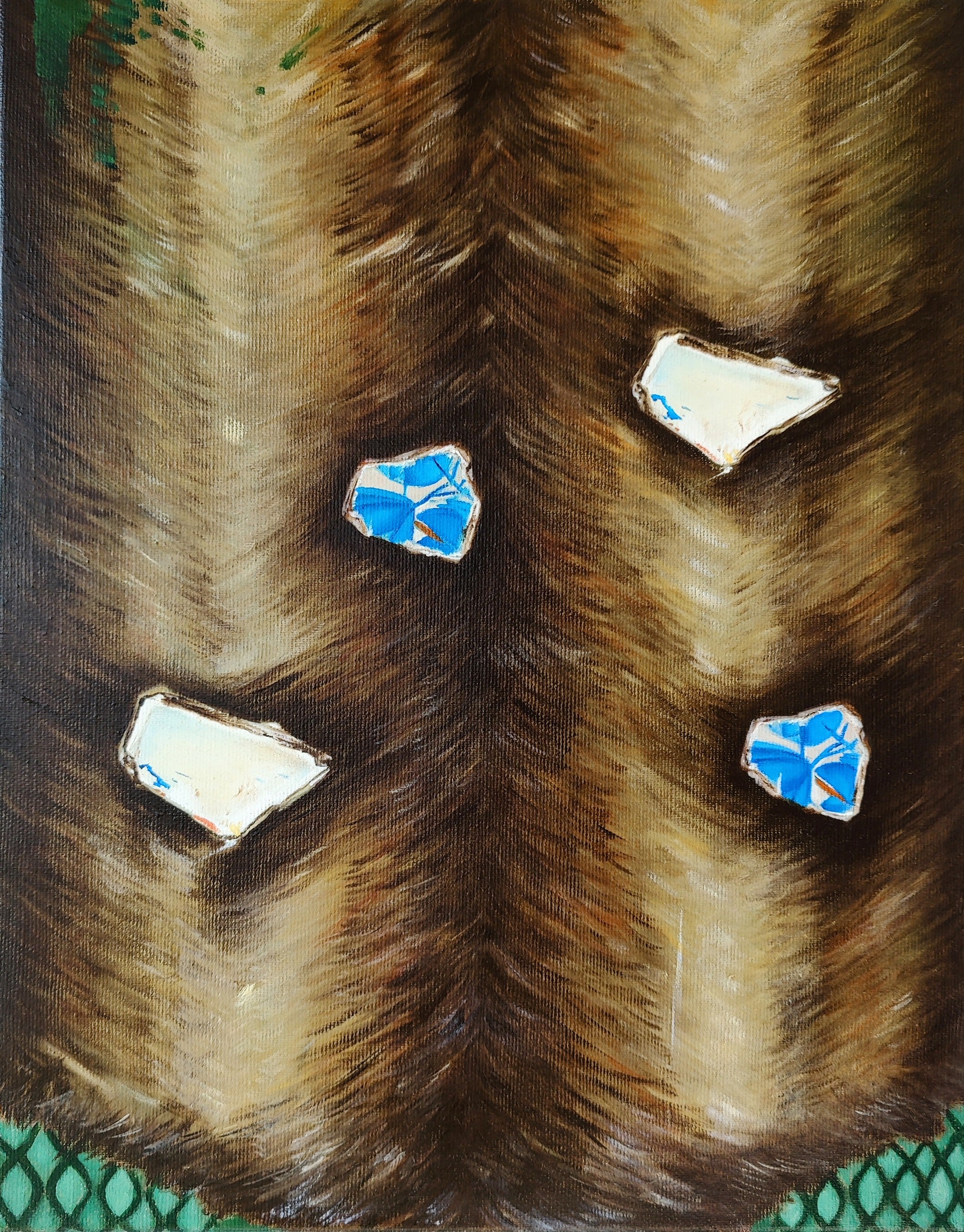 Painting 'I Collect Broken Hearts' - Oil on Canvas Karolina Zglobicka