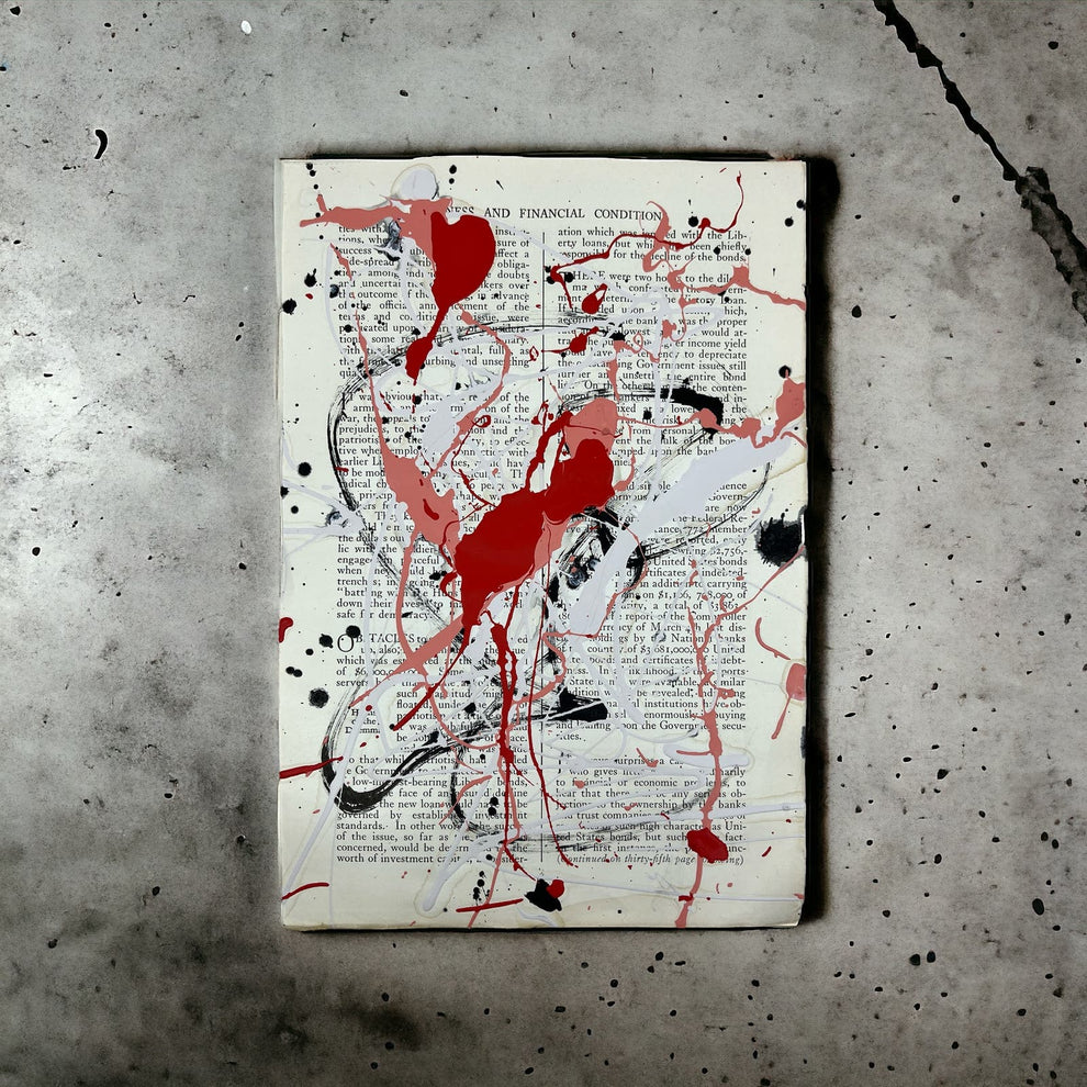 Abstract Mixed Media Painting 'LOVE STORIES SIGNED #14' - Mixed Media Abstract Art Painting Sam Lewis