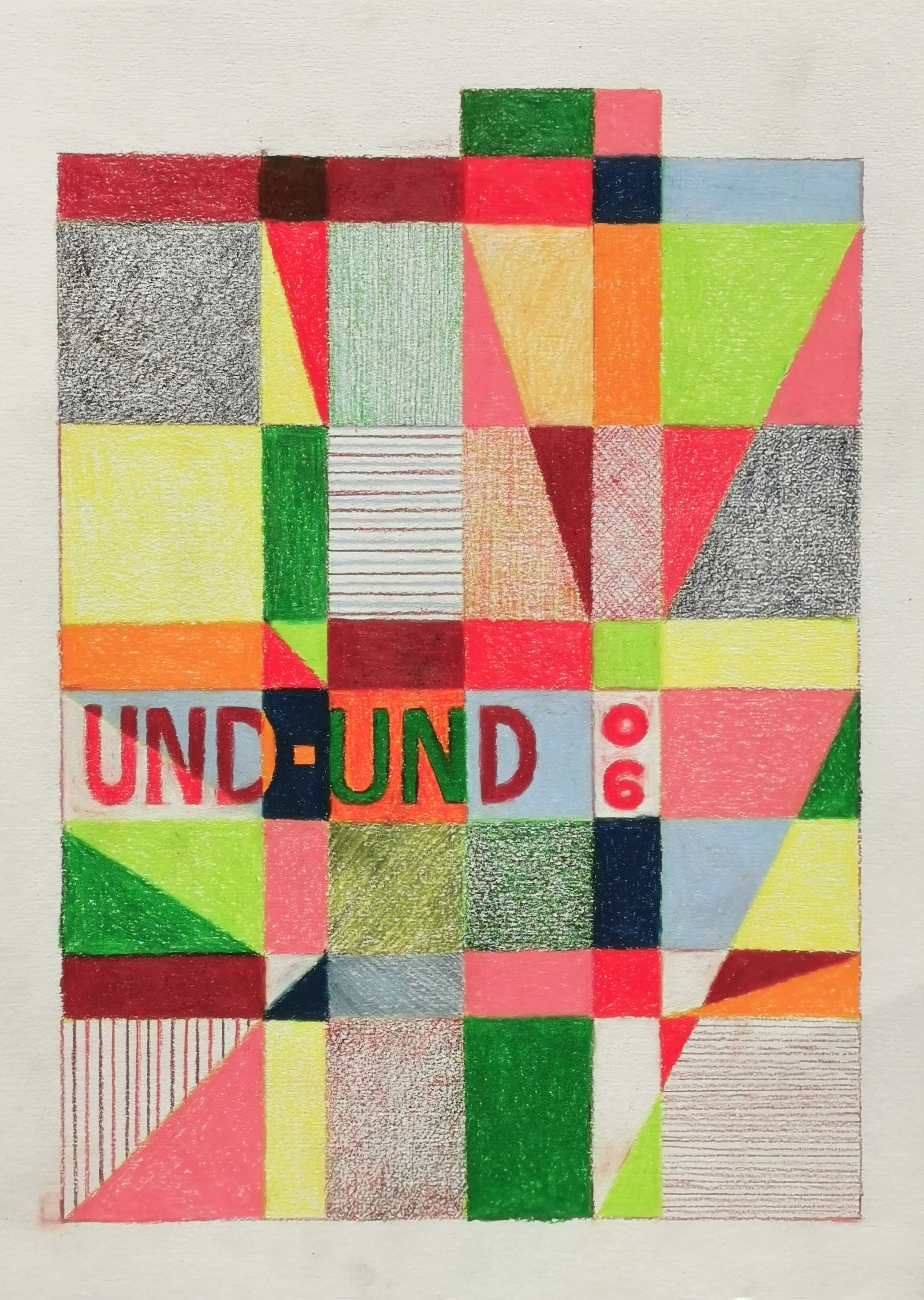 Abstract Contemporary Geometric 'UND - UND 06' - Colored Pencil on Paper Miika Nyyssonen