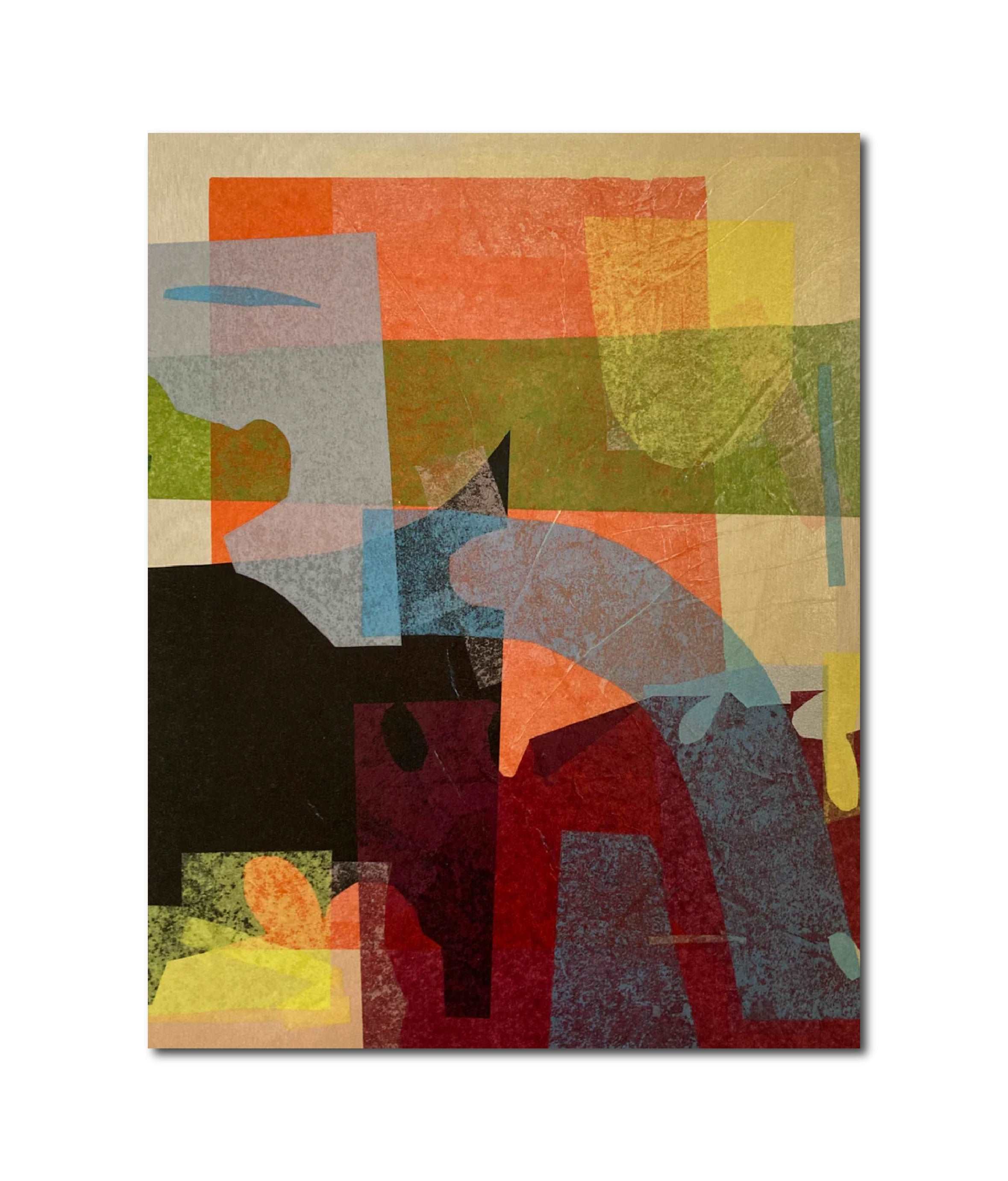 Abstract Geometric Painting 'ALL THE THINGS I DO NOT KNOW #23' Mixed Media on Wood Panel René Vasquez