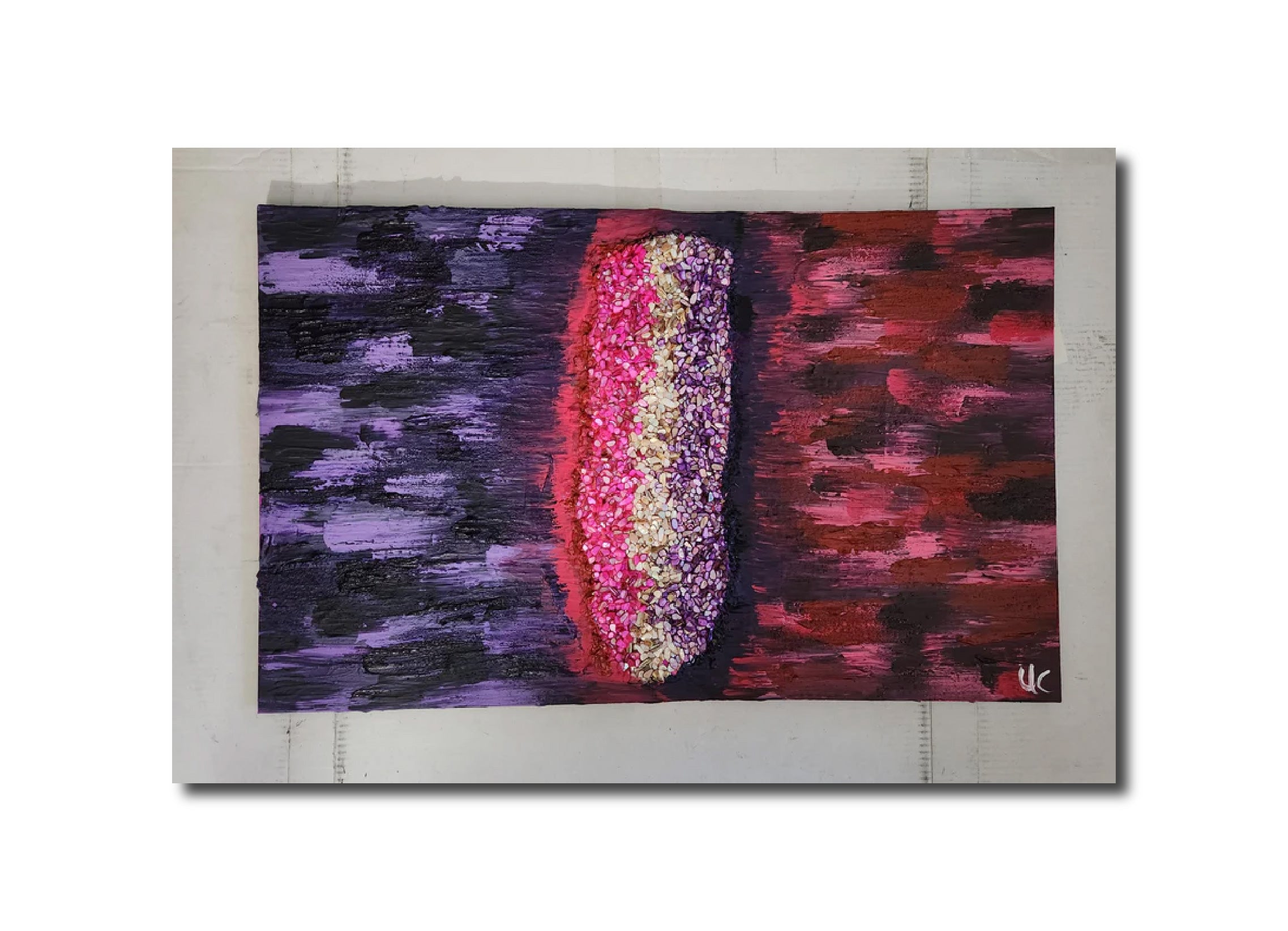 Abstract Acrylic Contemporary Painting 'VERSUS' Acrylic, Object, and Mixed Media on Canvas Ulani Curry