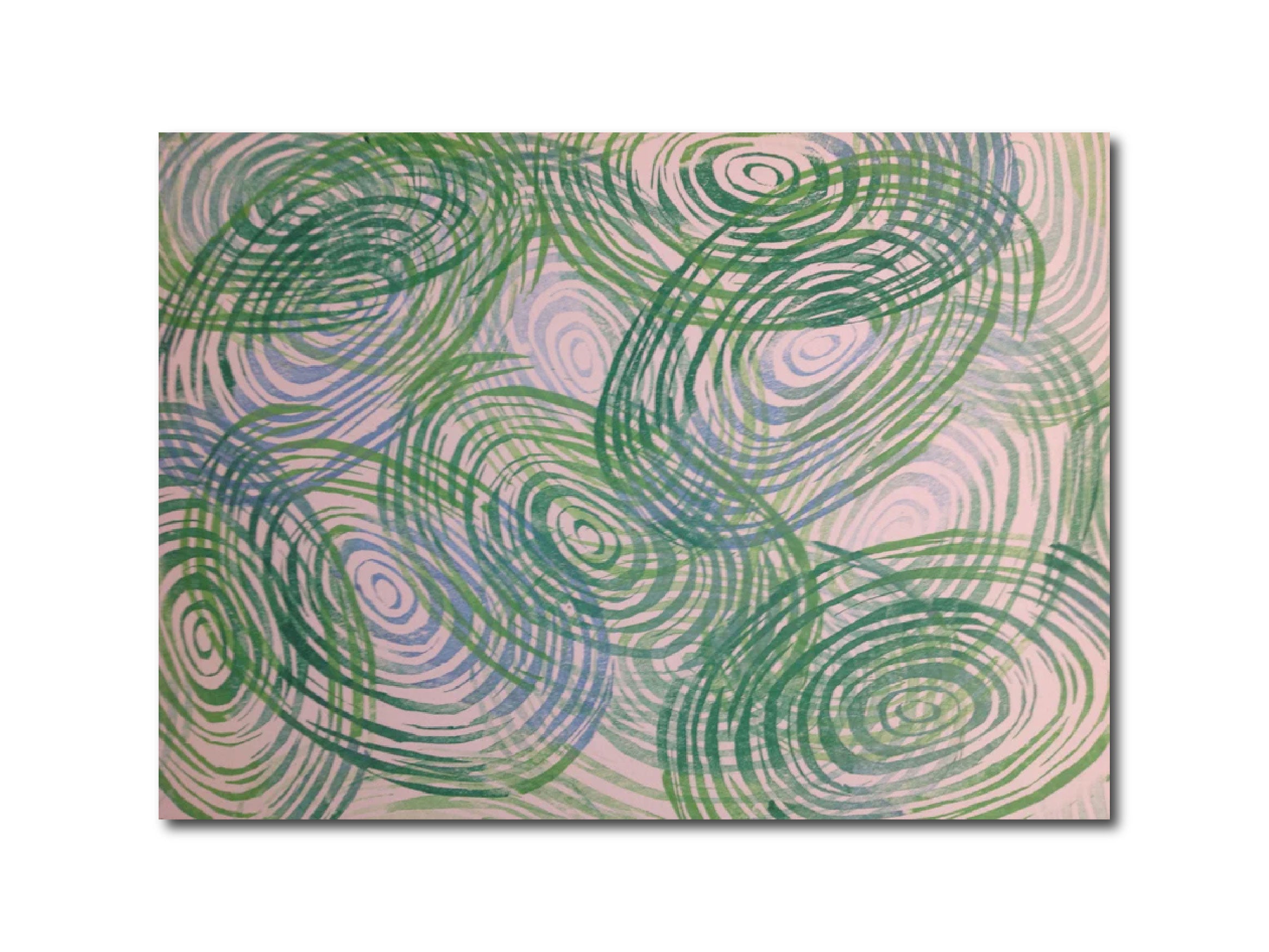 Contemporary 'MERGING' - Relief print Linda Gelbard