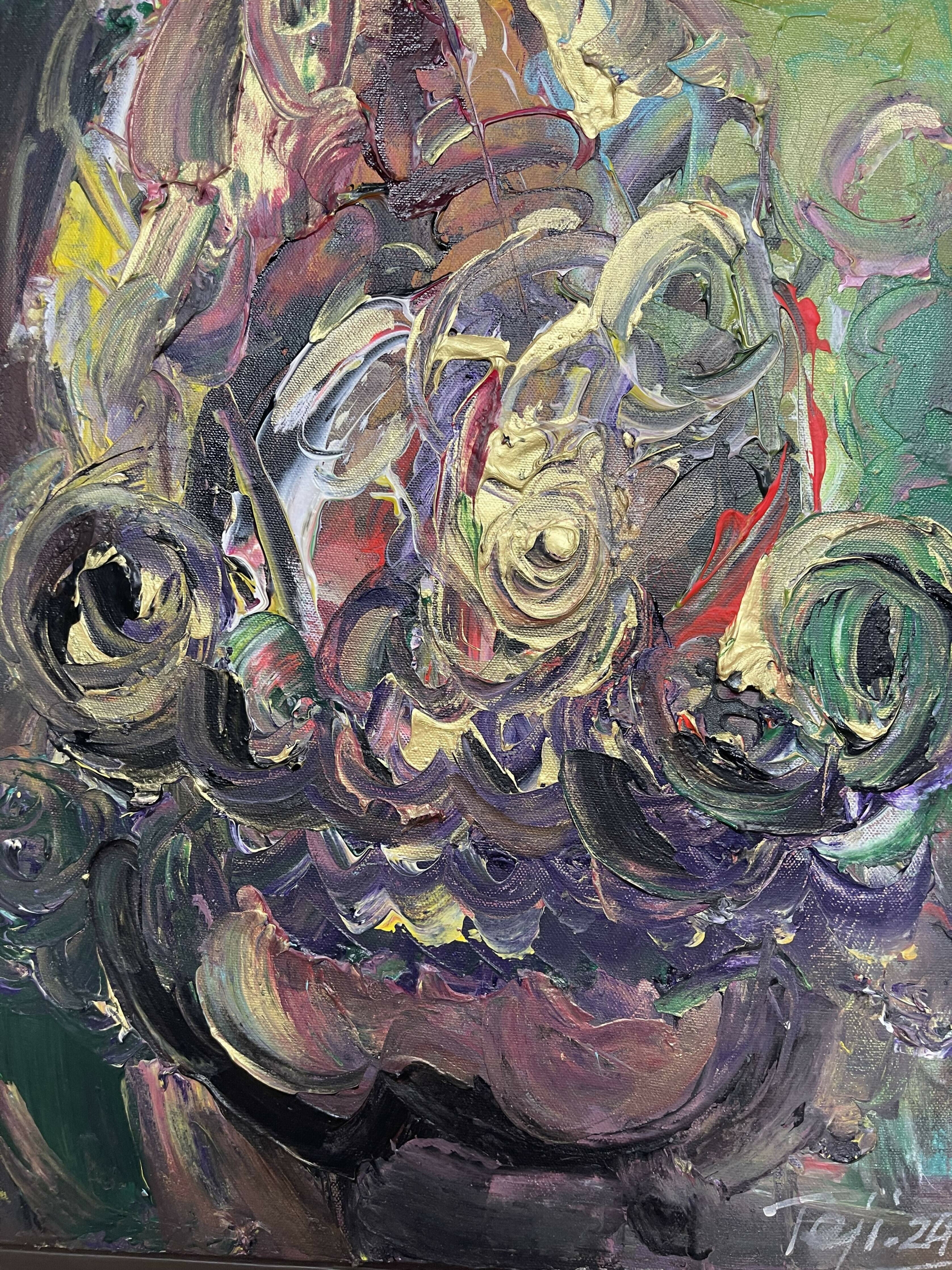 Abstract Acrylic Art Contemporary Expressionist Painting Visionary Continuum Series IX TEJINDER KANDA