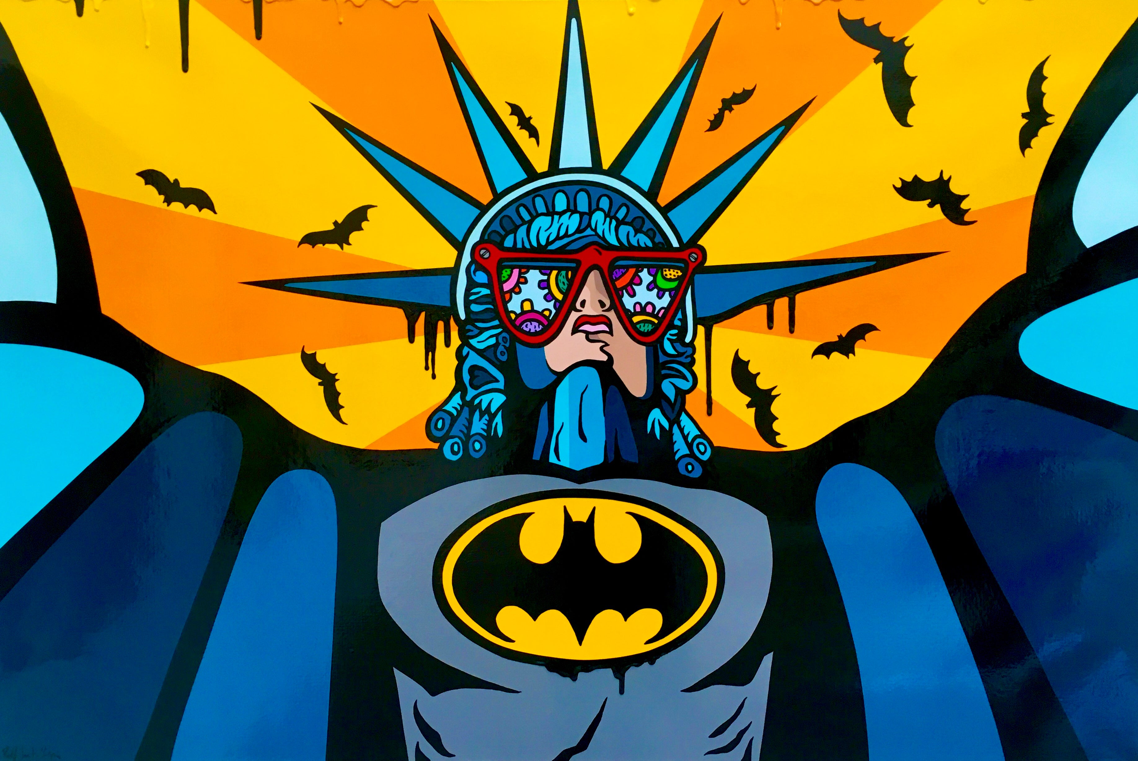 Pop Art 'BATMAN' - Acrylic on Canvas Rolf Saint-Agnès