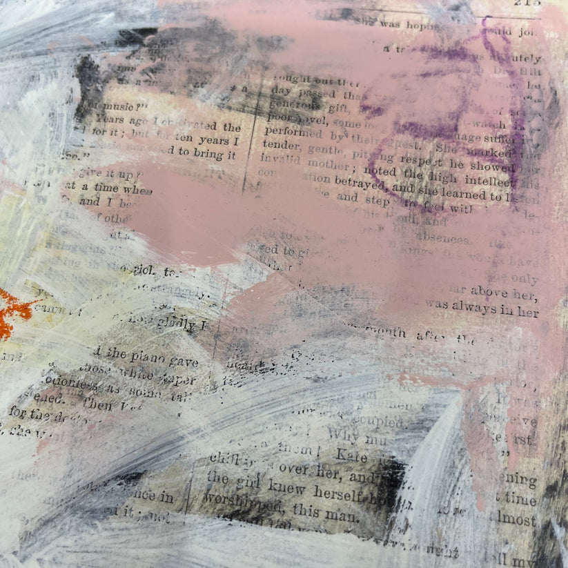 Abstract Mixed Media Painting '1861 PAPER SIGNED #9' - Original Mixed Media Abstract Art Painting Sam Lewis