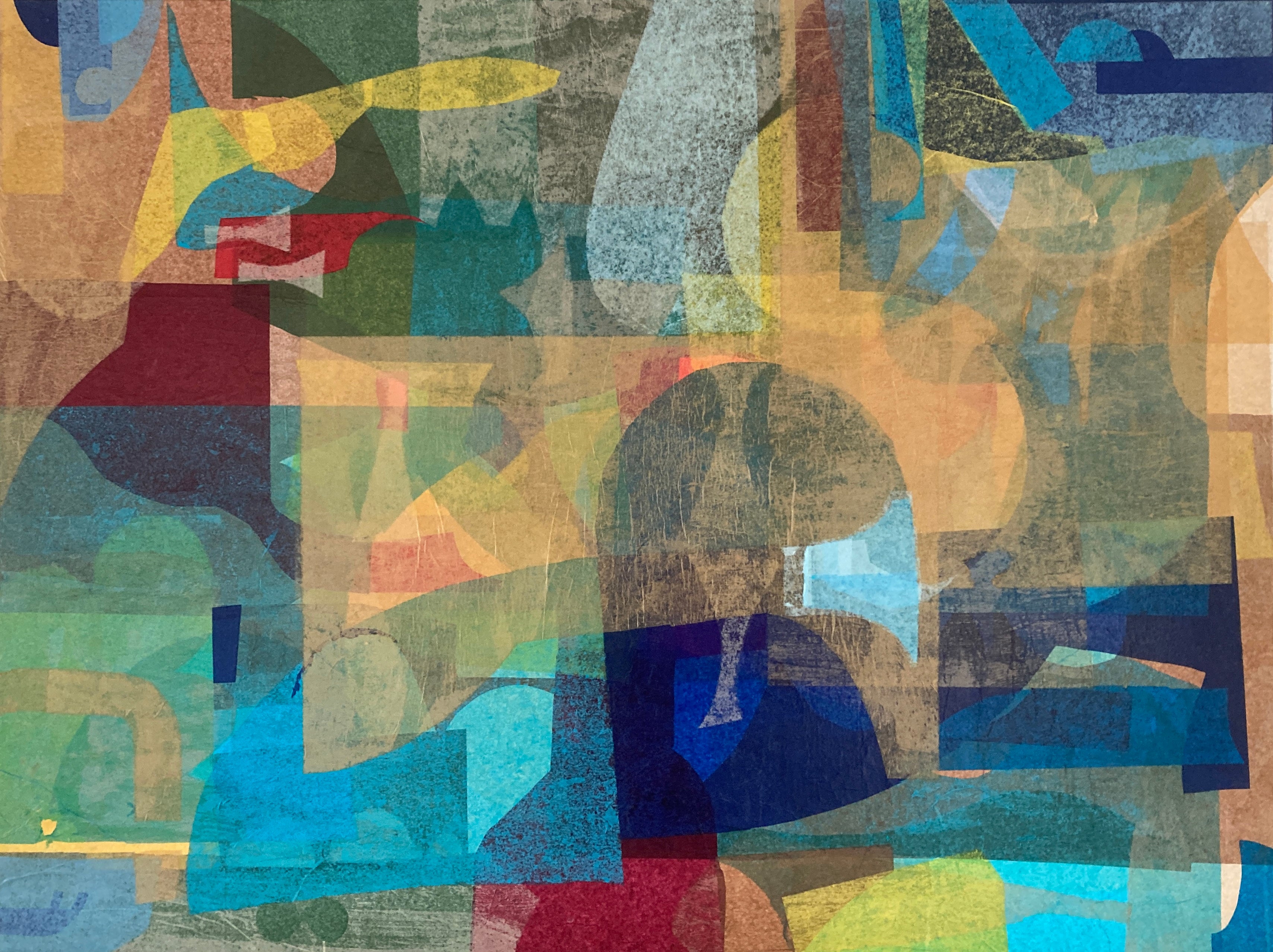 Abstract Geometric Painting 'FORMULA FOR THE CONSTRUCTION OF A LIFE #1' Mixed Media on Canvas René Vasquez
