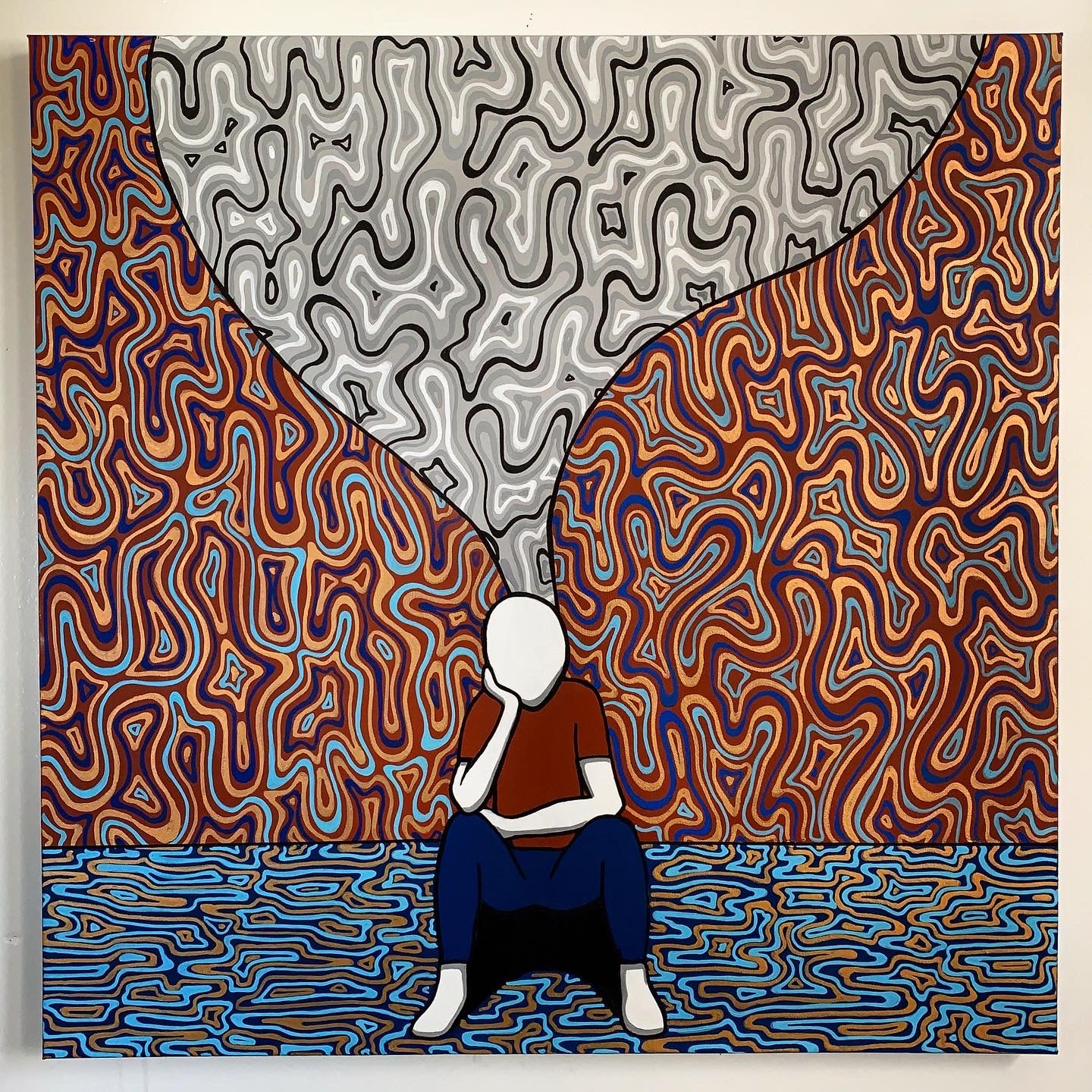 Figurative Painting 'THE OVERTHINKER' (2022) Yigsy Magaly