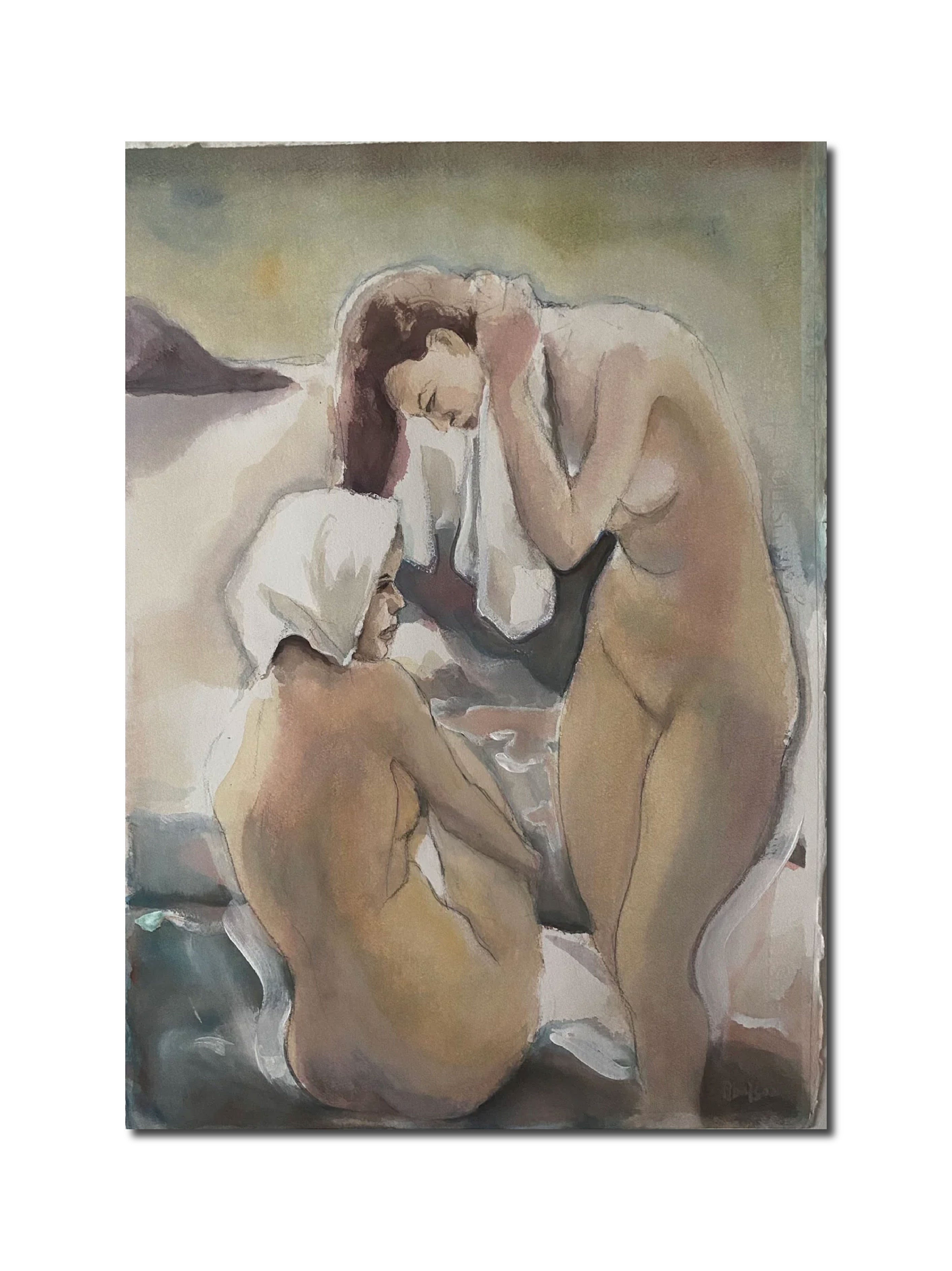 Painting Watercolor 'FIGURES' - Watercolour on Arches Paper David Abelson