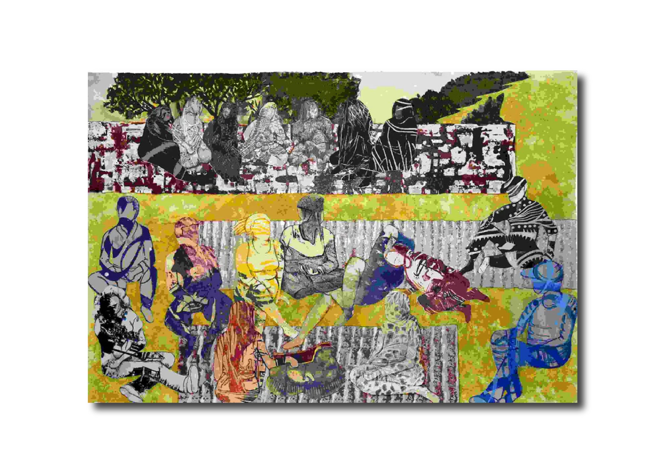 Abstract 'SUNNY AFTERNOON' - Mixed Media Collage Haibat El Balaa