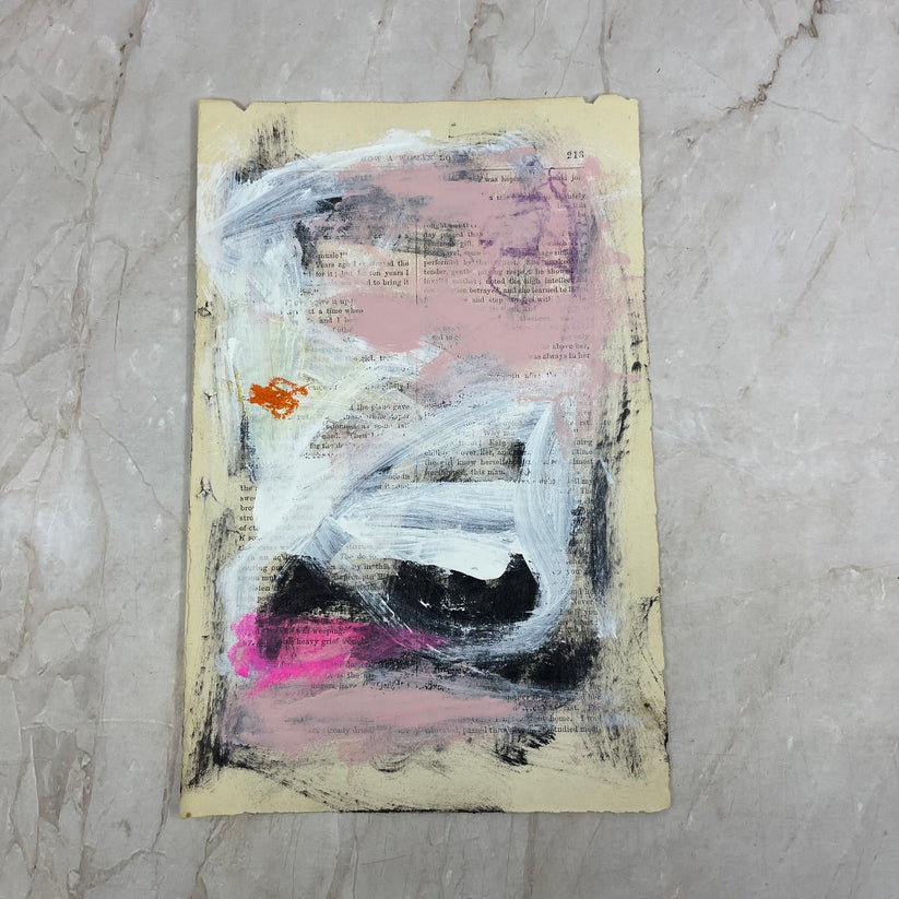Abstract Mixed Media Painting '1861 PAPER SIGNED #9' - Original Mixed Media Abstract Art Painting Sam Lewis