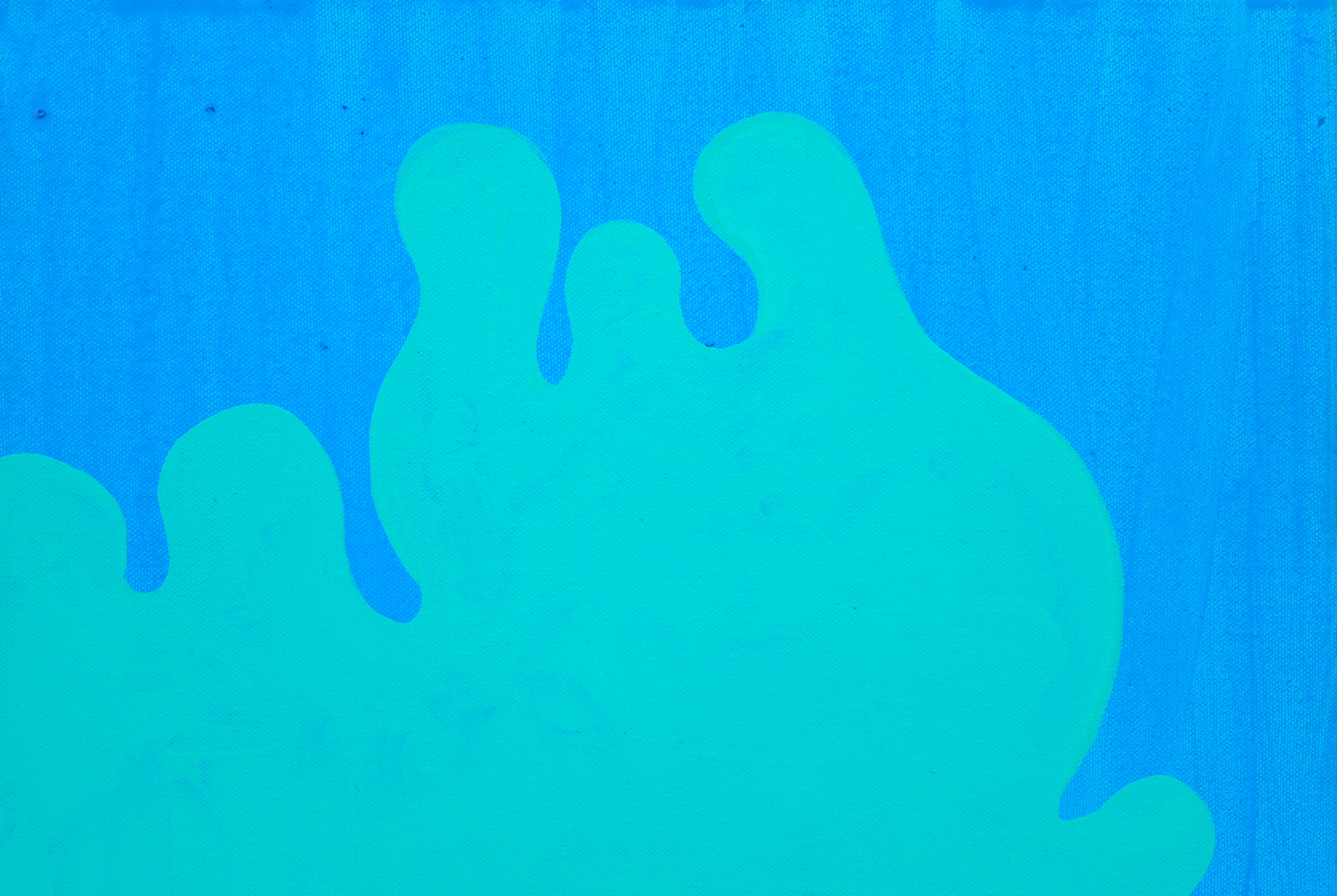 Abstract 'TEAL MORPH' - Acrylic and Gouache on Canvas Gocha Tsinadze