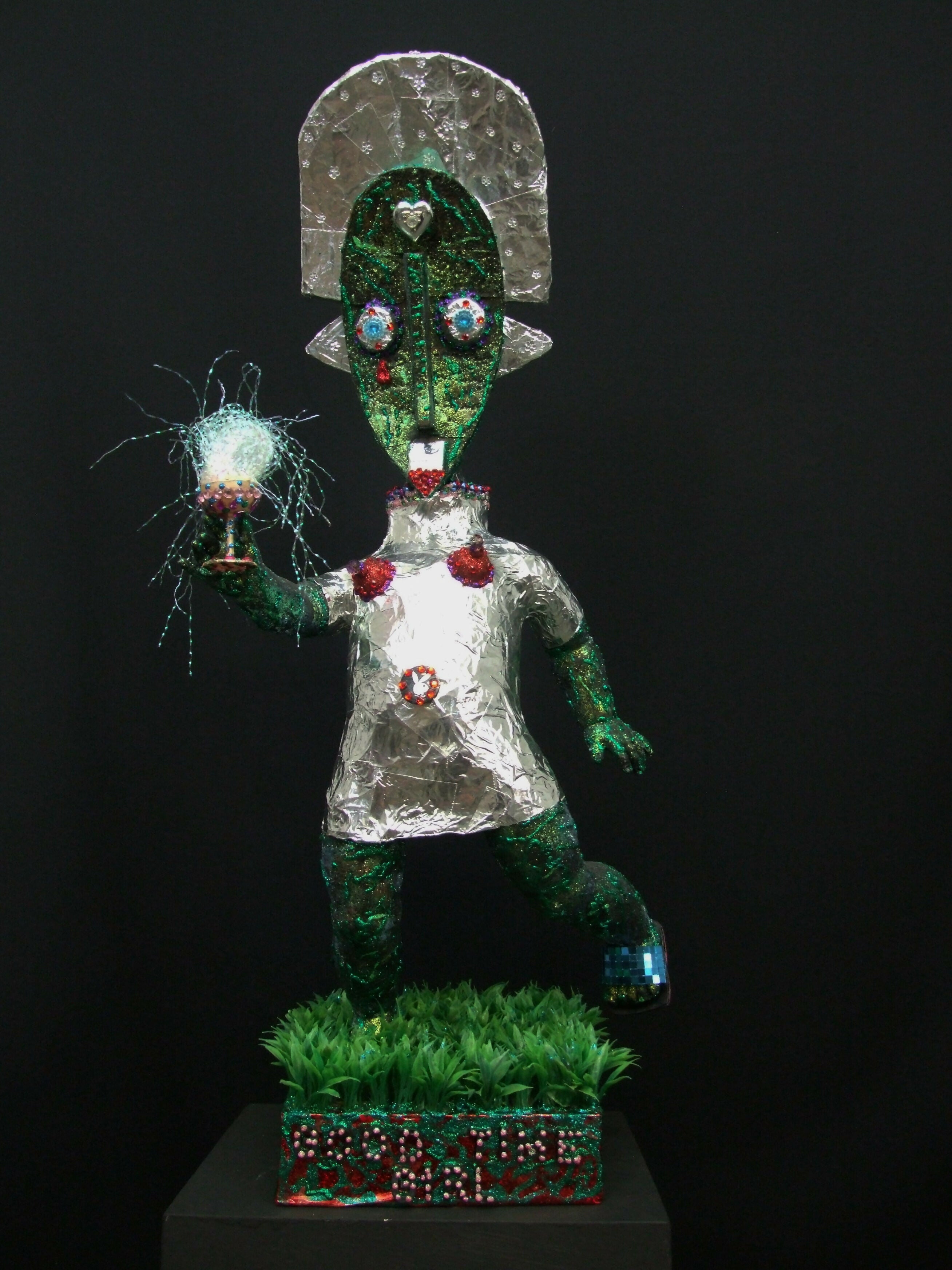 Art Figurative Mixed Media Sculpture " Good Time Girl " Andru Fijalkowski