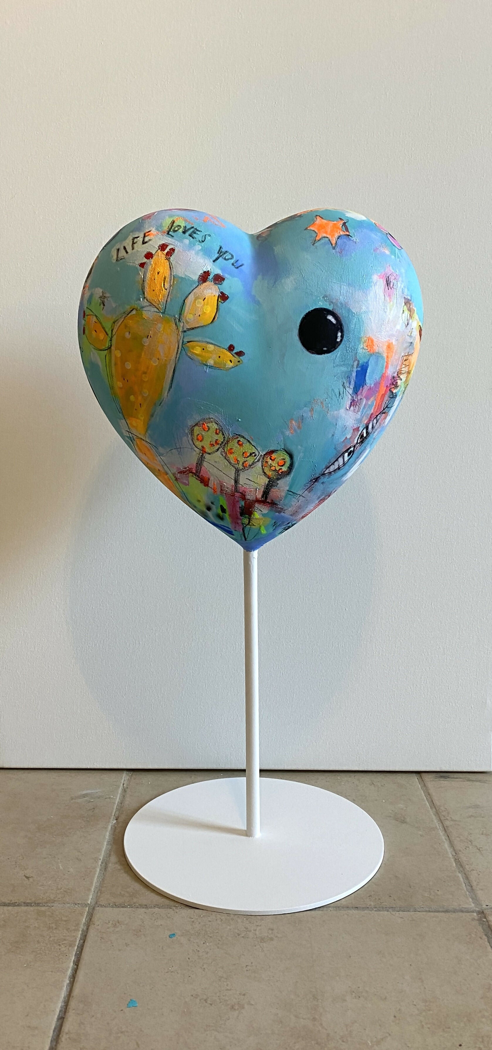 Abstract Landscape Mixed Media Pop Art Sculpture Visionary Life Loves You No.16 Bea Schubert