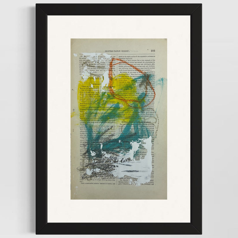 Abstract Mixed Media Painting '1861 PAPER SIGNED #23' - Original Mixed Media Abstract Art Painting Sam Lewis