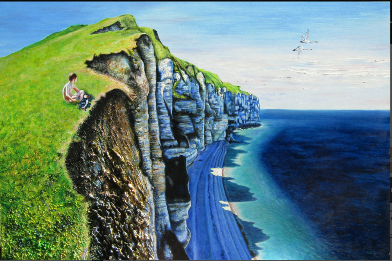 Acrylic 'VERS L'AZUR' - Acrylic Painting on Wood Aldéhy