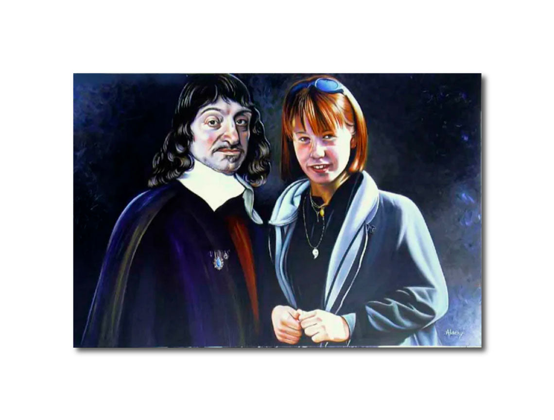 'CONVERSATION AVEC R. DESCARTES' - Acrylic on Wood Aldéhy