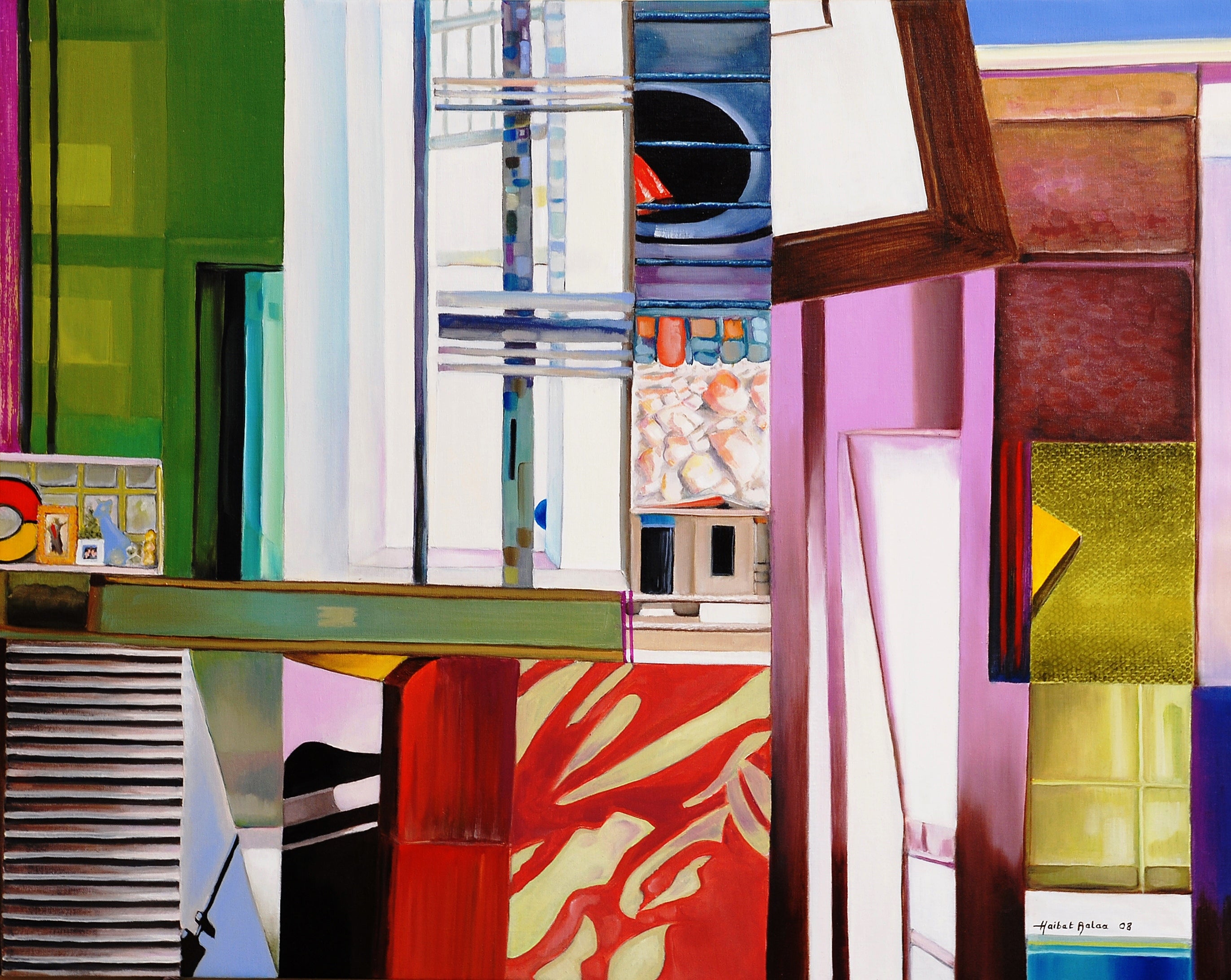 Abstract Semi Abstract 'DREAM HOUSE' - Oil on Canvas Haibat El Balaa
