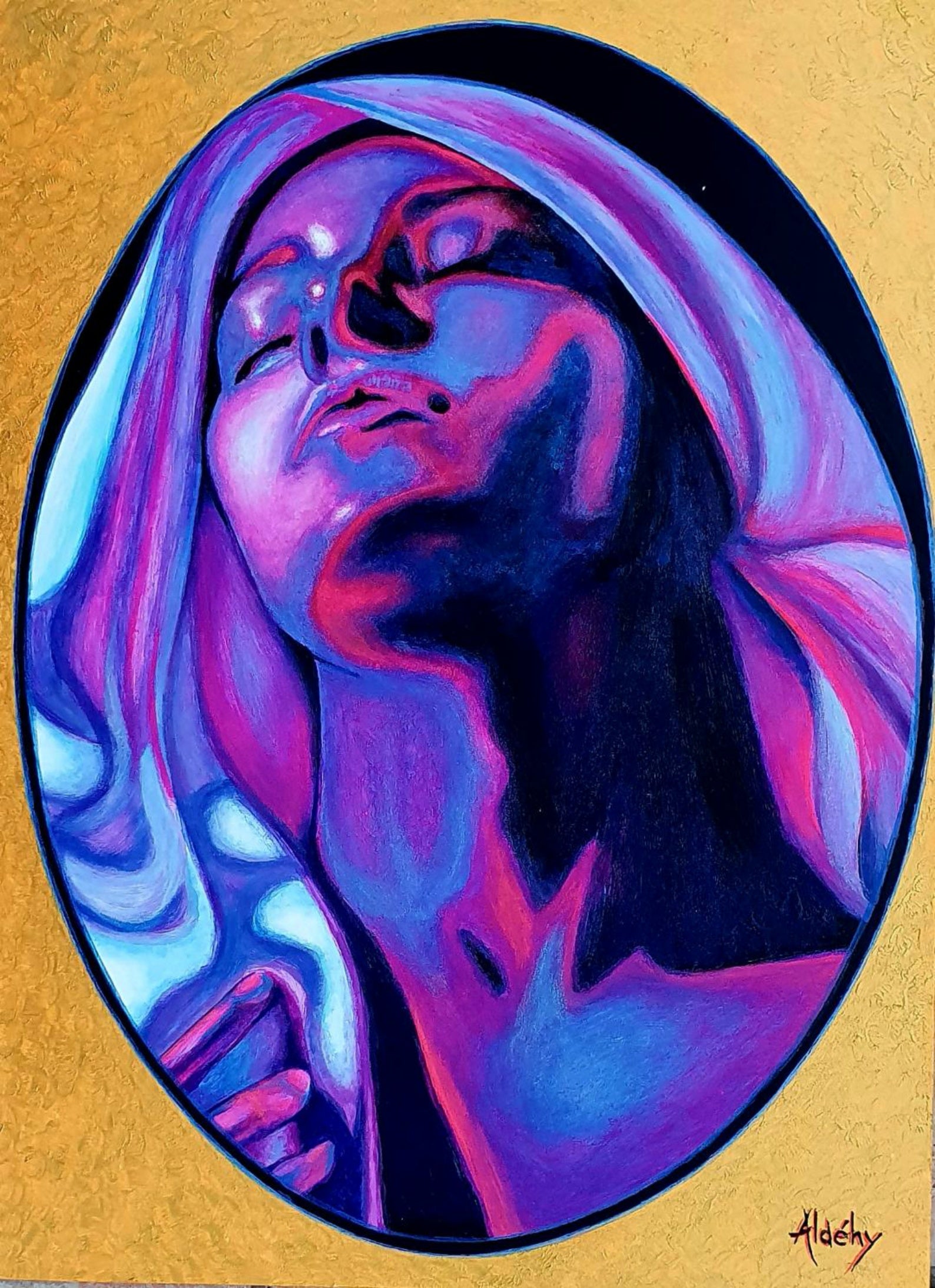 'DU CIEL DANS LA TÊTE.' - Acrylic painting on komacel Aldéhy