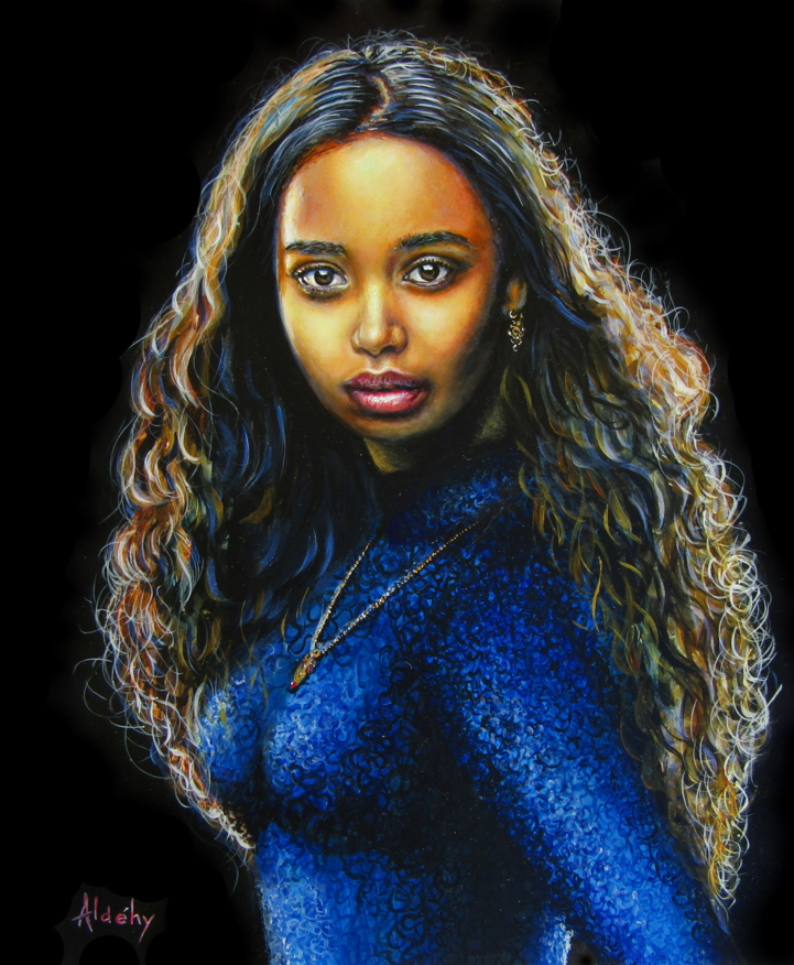 'FACE À SOIE' - Acrylic on Komacel Panel Aldéhy