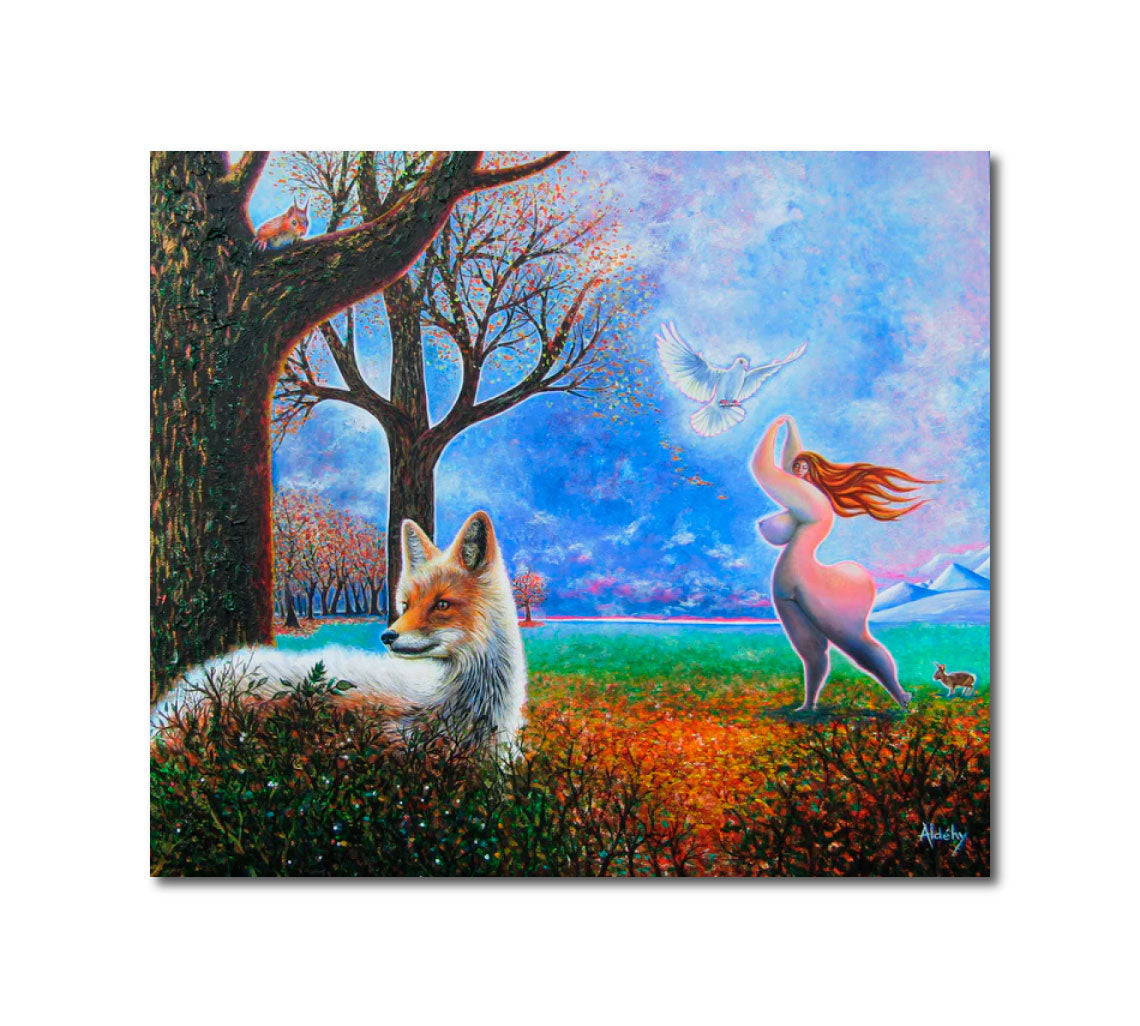 Acrylic 'FEMME DE FABLE' - Acrylic painting on komacel Aldéhy