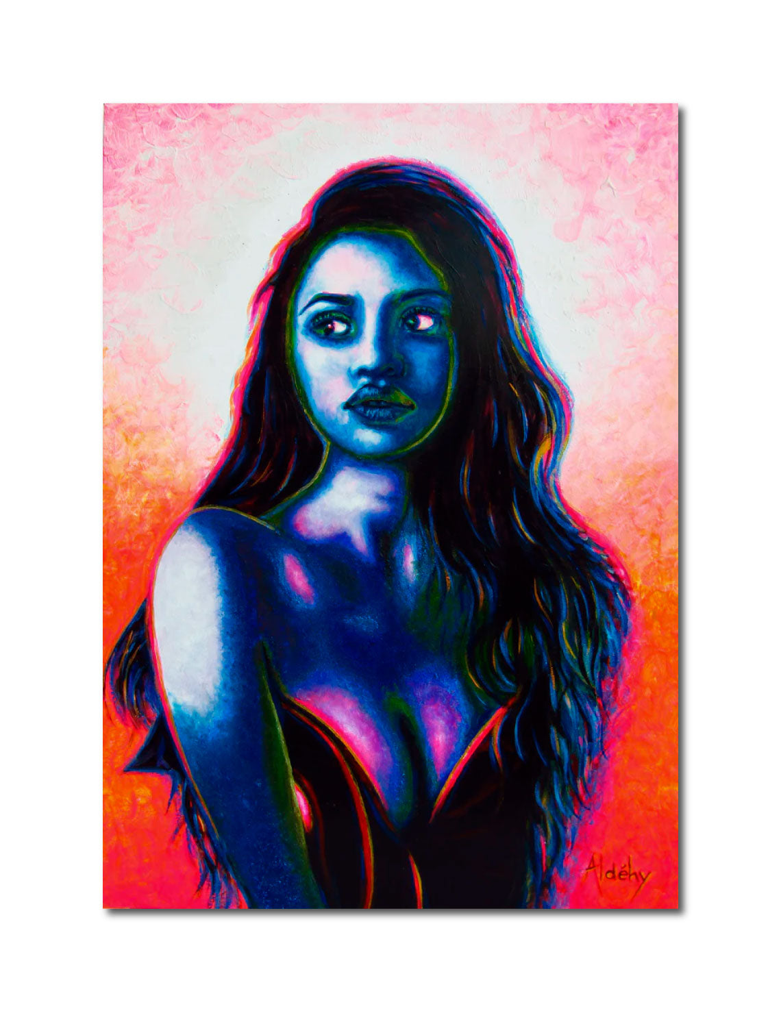 'FILLE D'AZUR.' - Acrylic painting on komacel Aldéhy