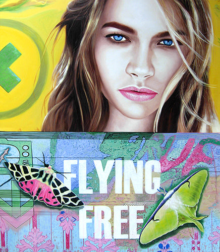 Contemporary 'FLYING FREE' - Oil on Canvas Jan Bollaert