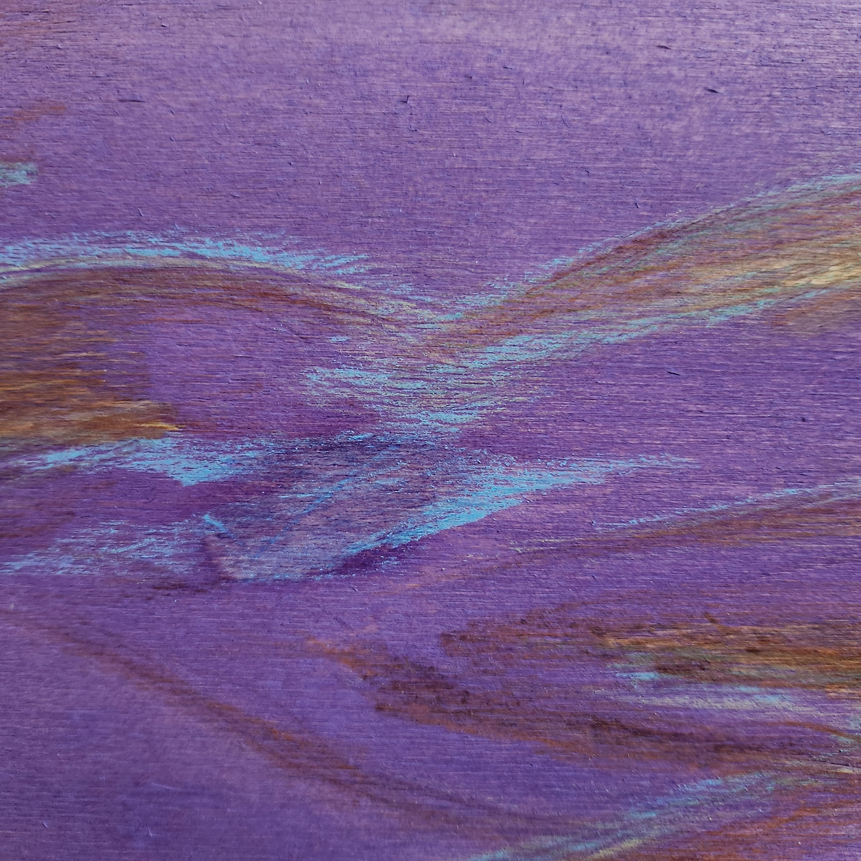 Colorfield Expressionist Landscape Visionary 'FIRST LIGHT' - Gouache and Color Pencil on Wood Ian Carpenter