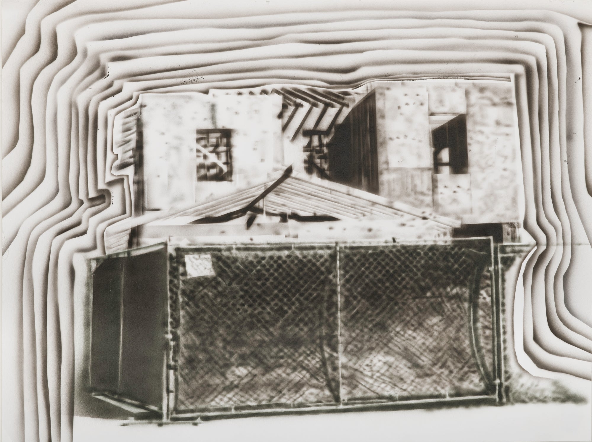 Acrylic 'GRAND VIEW HOUSE, 2x4 REVERBERATIONS' - Acrylic on Paper Michael Shaw