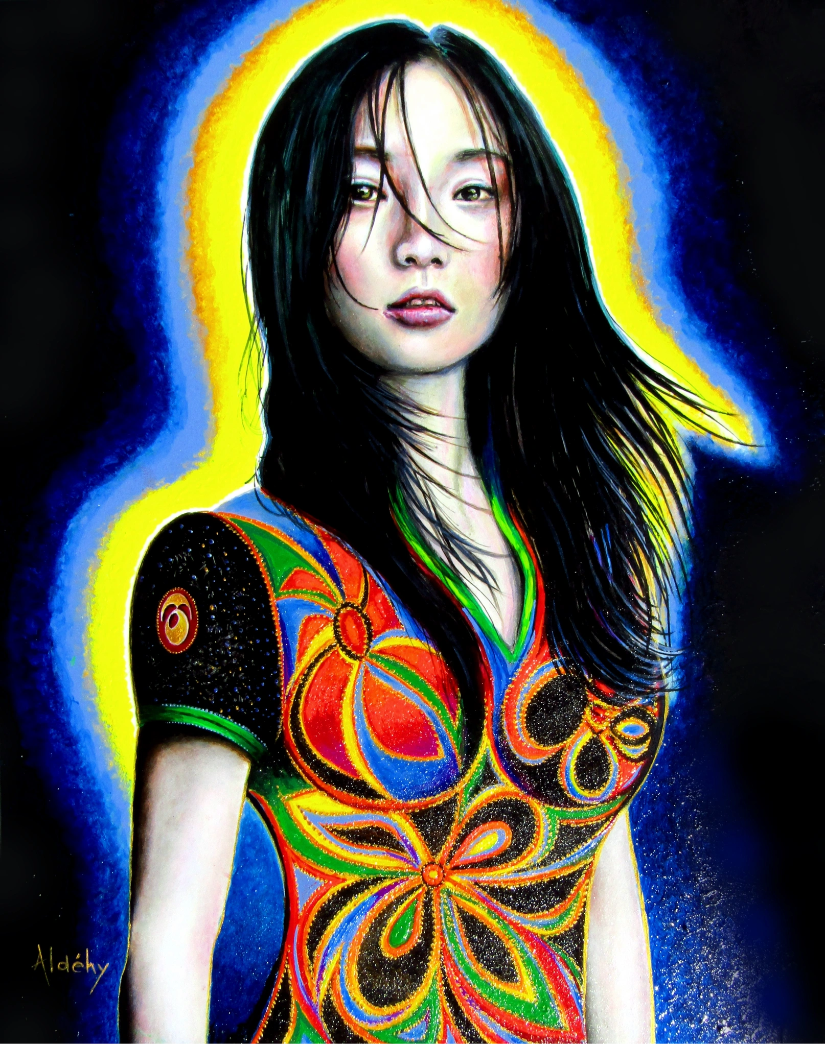 'L'OR ET ÉOLE' - Acrylic on Komacel Panel Aldéhy
