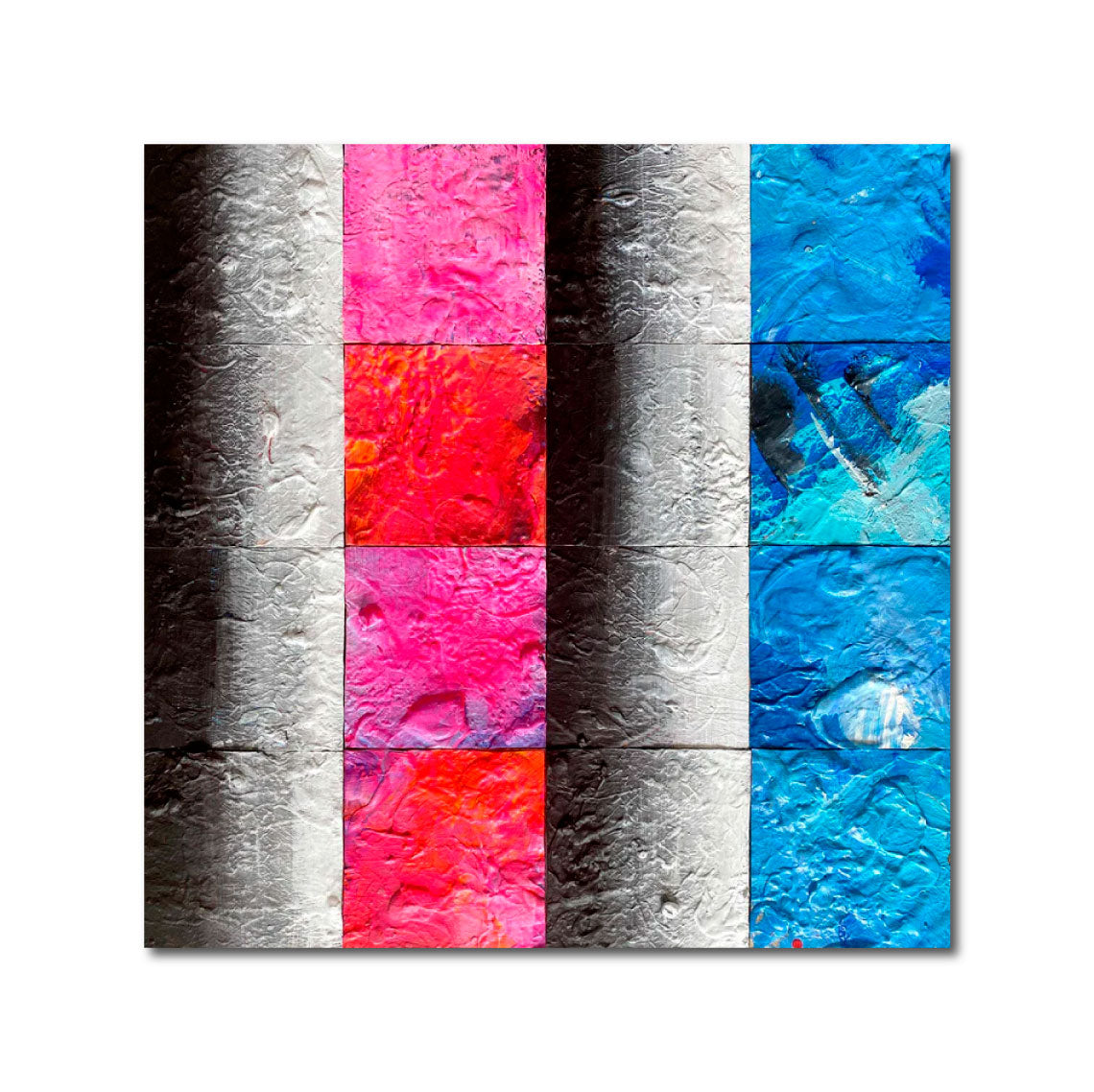 Abstract Acrylic Geometric Painting 'INFINITY 4309' Acrylic Tiles on Wooden Board Brigitte Puschmann