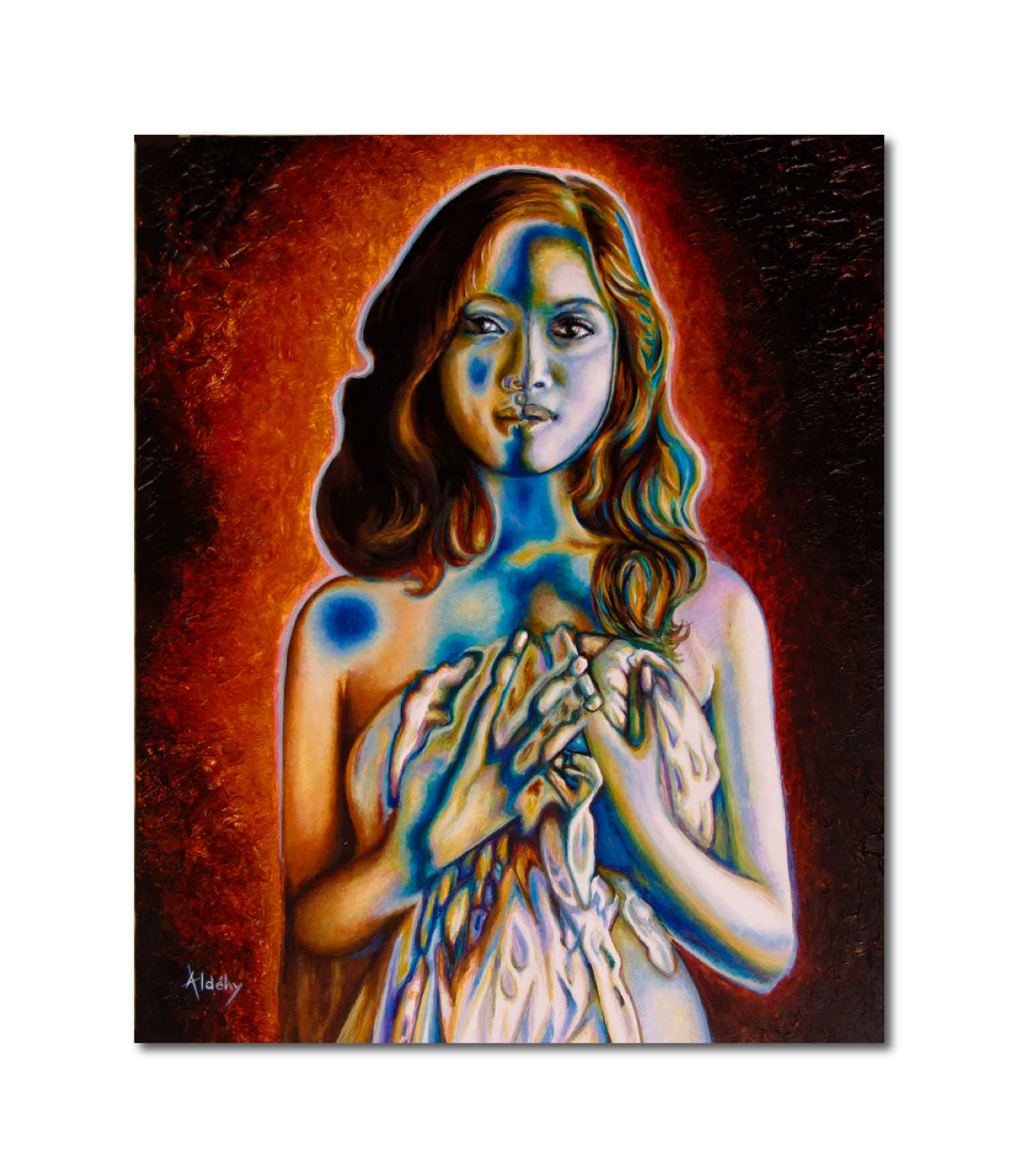 'LA FLEUR DE LA FLAMME' - Acrylic painting on komacel Aldéhy