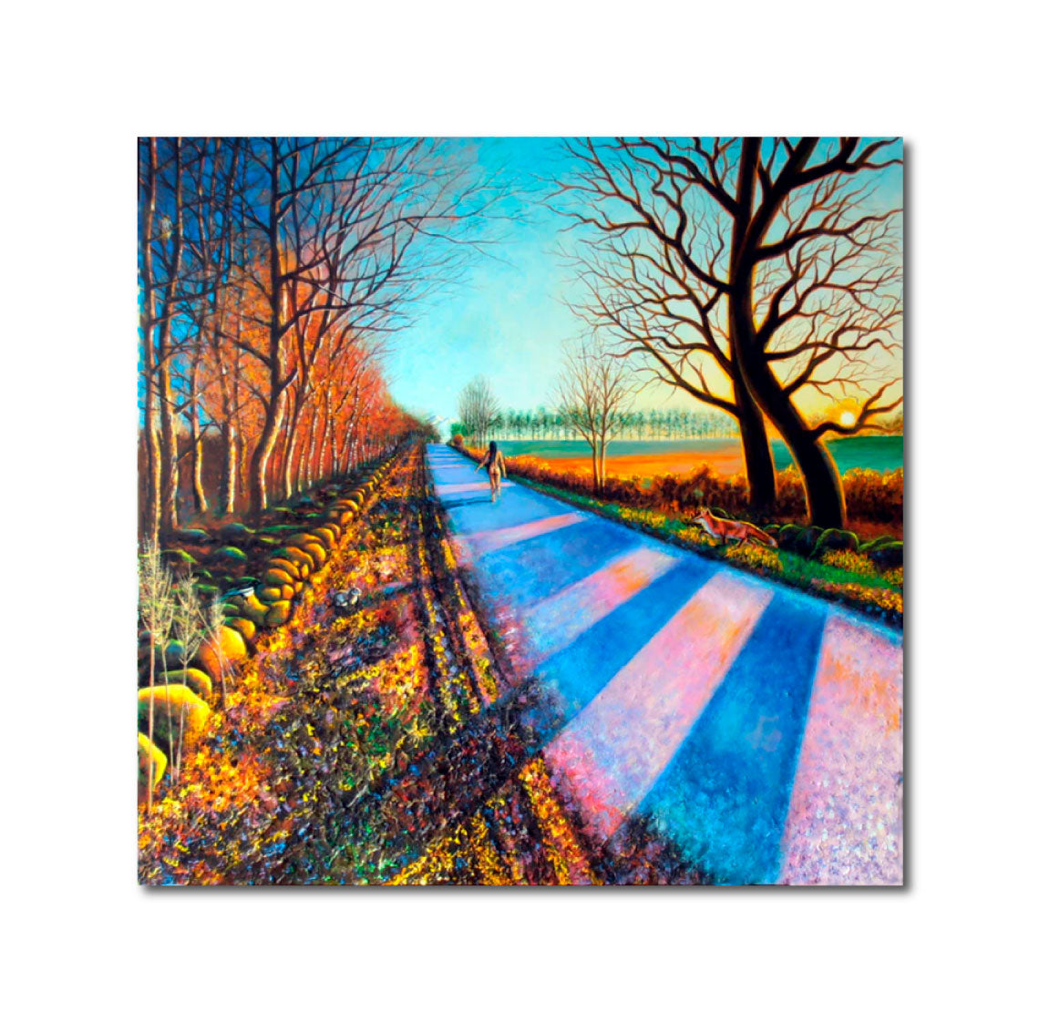 Acrylic 'LA MARCHE DU MONDE' - Acrylic Painting on Wood Aldéhy