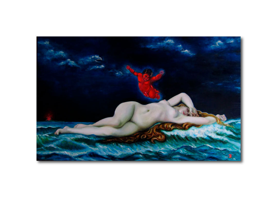 Acrylic 'LA NAISSANCE D'UN VIRUS' - Acrylic on Synthetic Board Aldéhy