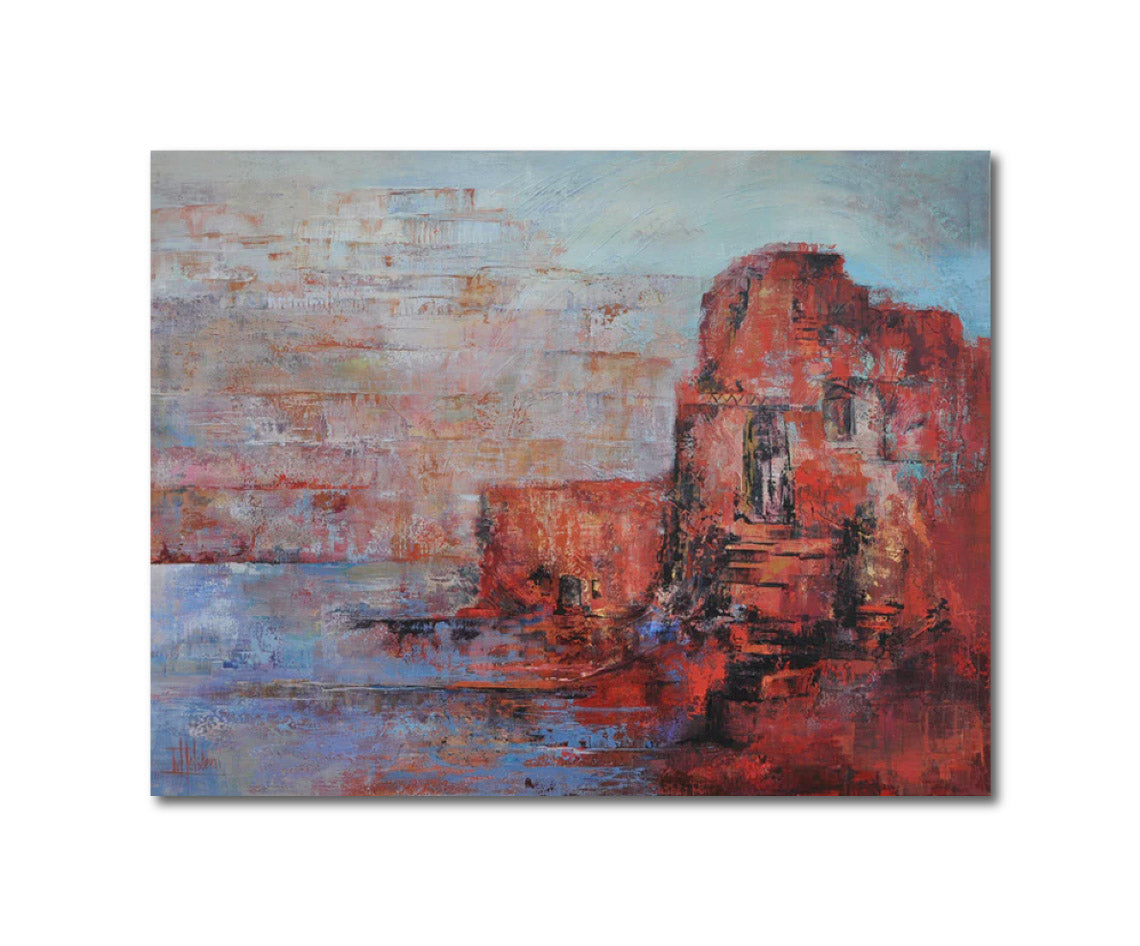 Contemporary Expressionist Figurative Oil Painting 'LAYERS OF THE PAST' - Oil on Canvas Toos van Holstein