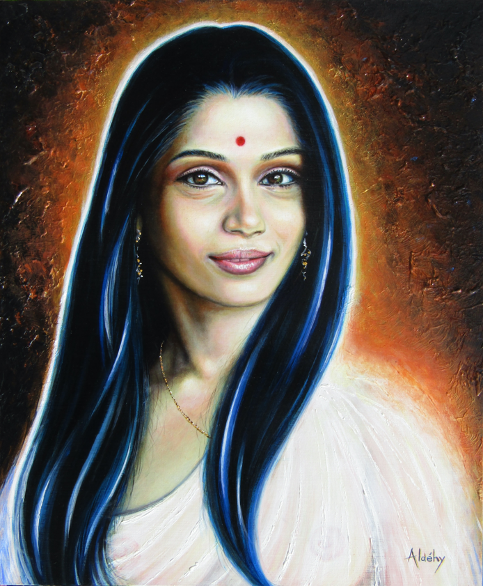 'L'ANGE DU GANGE' - Acrylic on Wood Aldéhy