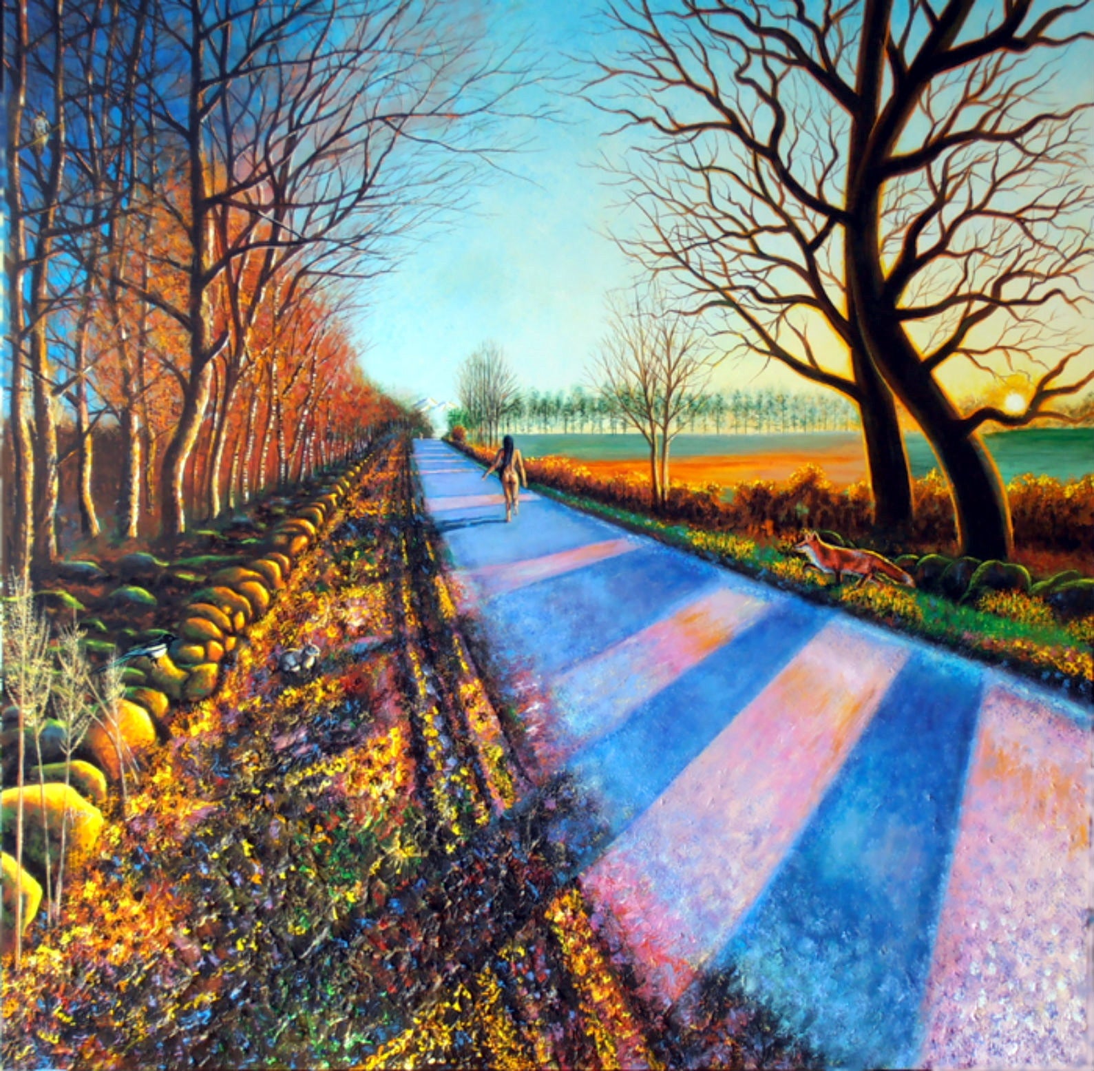 Acrylic 'LA MARCHE DU MONDE' - Acrylic Painting on Wood Aldéhy