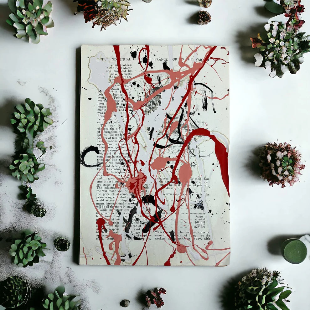 Abstract Mixed Media Painting 'LOVE STORIES SIGNED #23' - Mixed Media Abstract Art Painting Sam Lewis