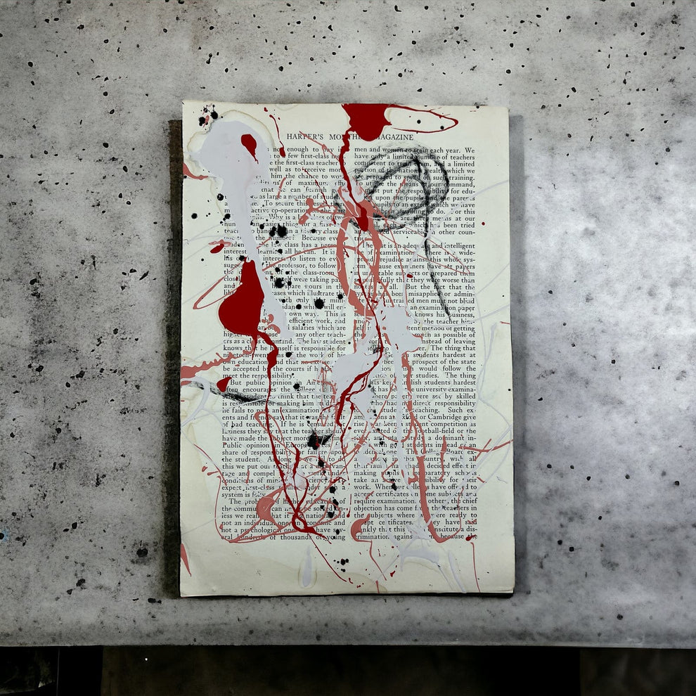 Abstract Mixed Media Painting 'LOVE STORIES SIGNED #5' - Mixed Media Abstract Art Painting Sam Lewis